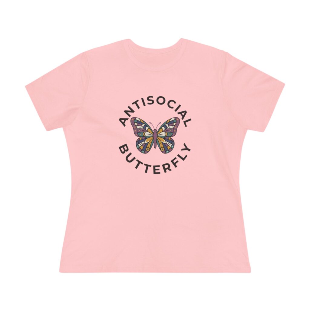 Antisocial Butterfly Women's Tee (Jewel Tones) in Pink