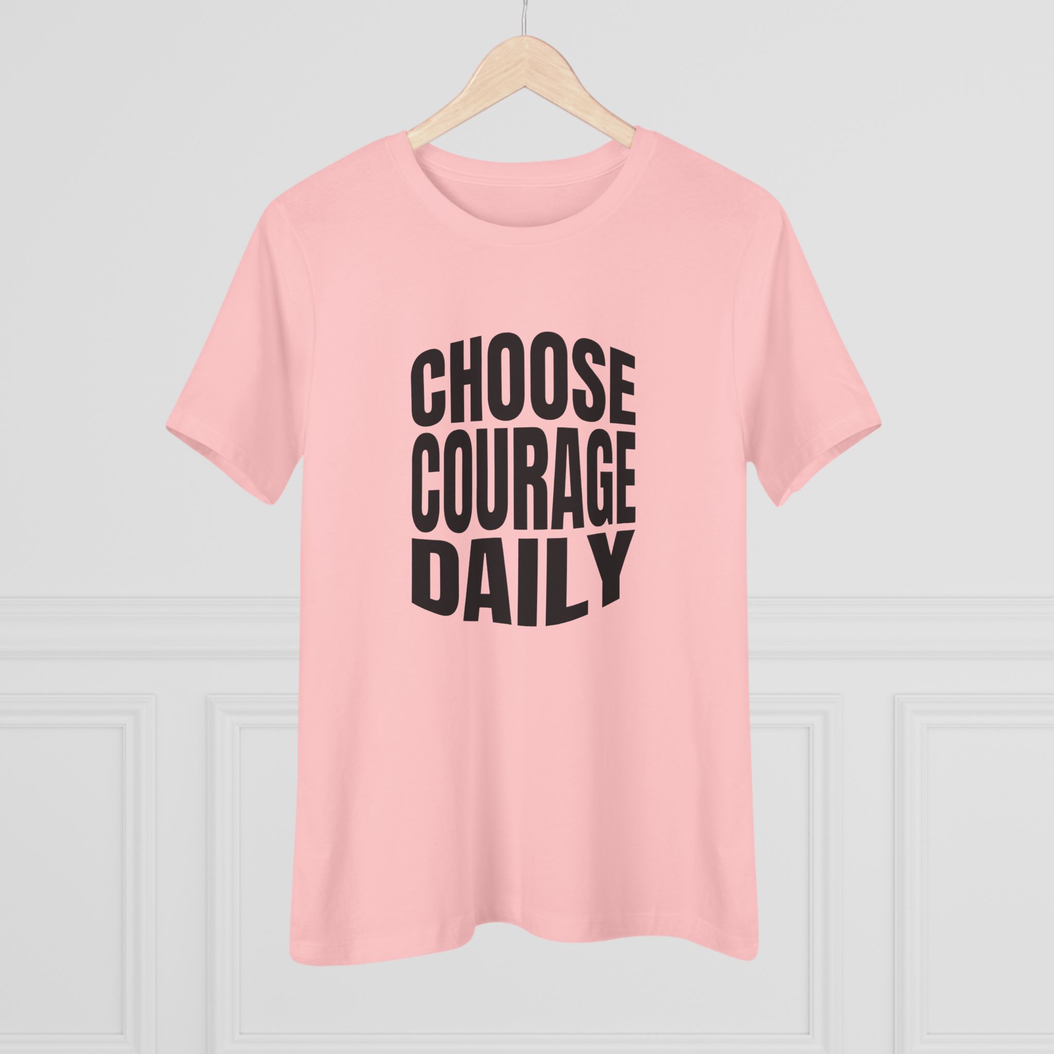 Choose Courage Daily Women's Tee in Pink, alternate view