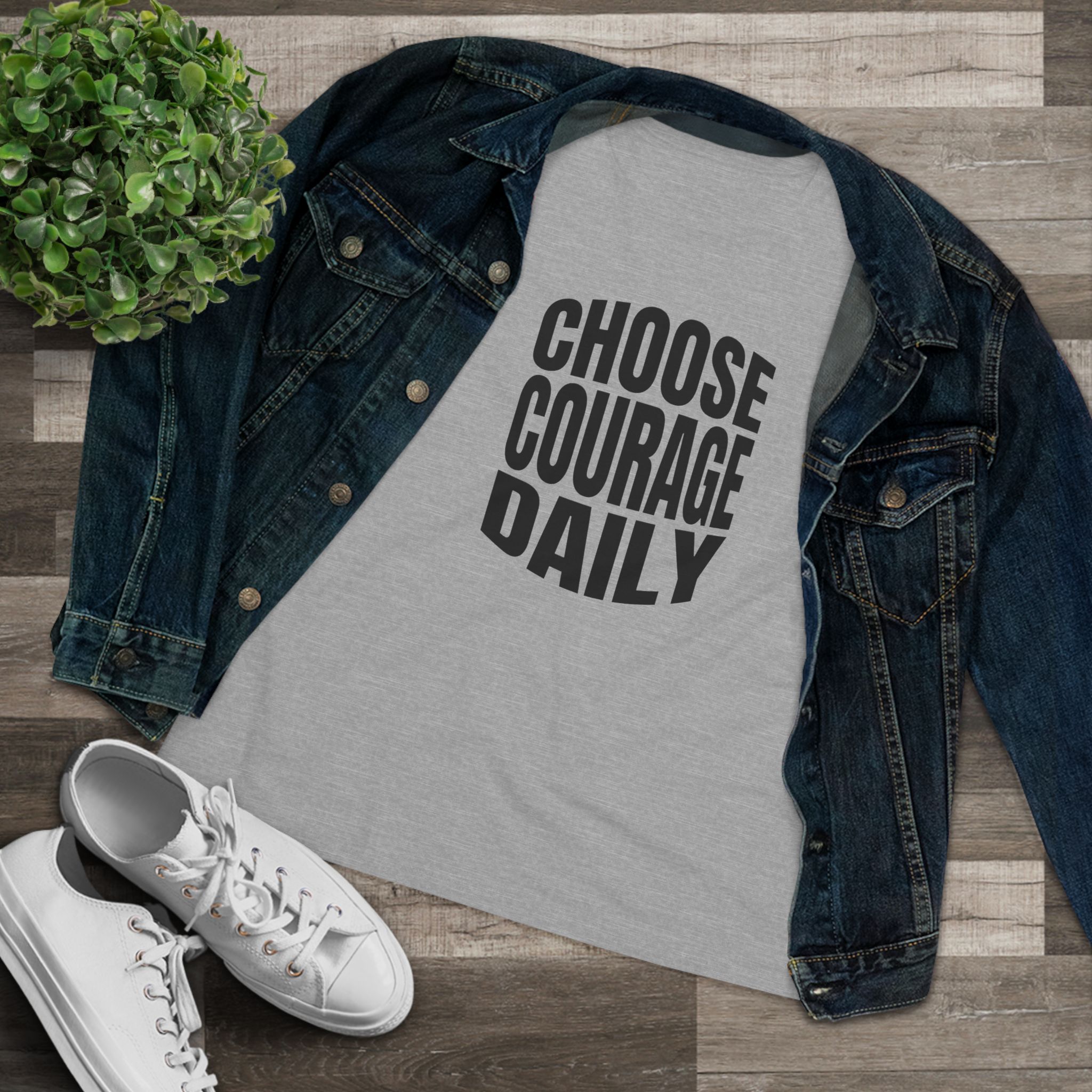 Choose Courage Daily Women's Tee in Athletic Heather, alternate view