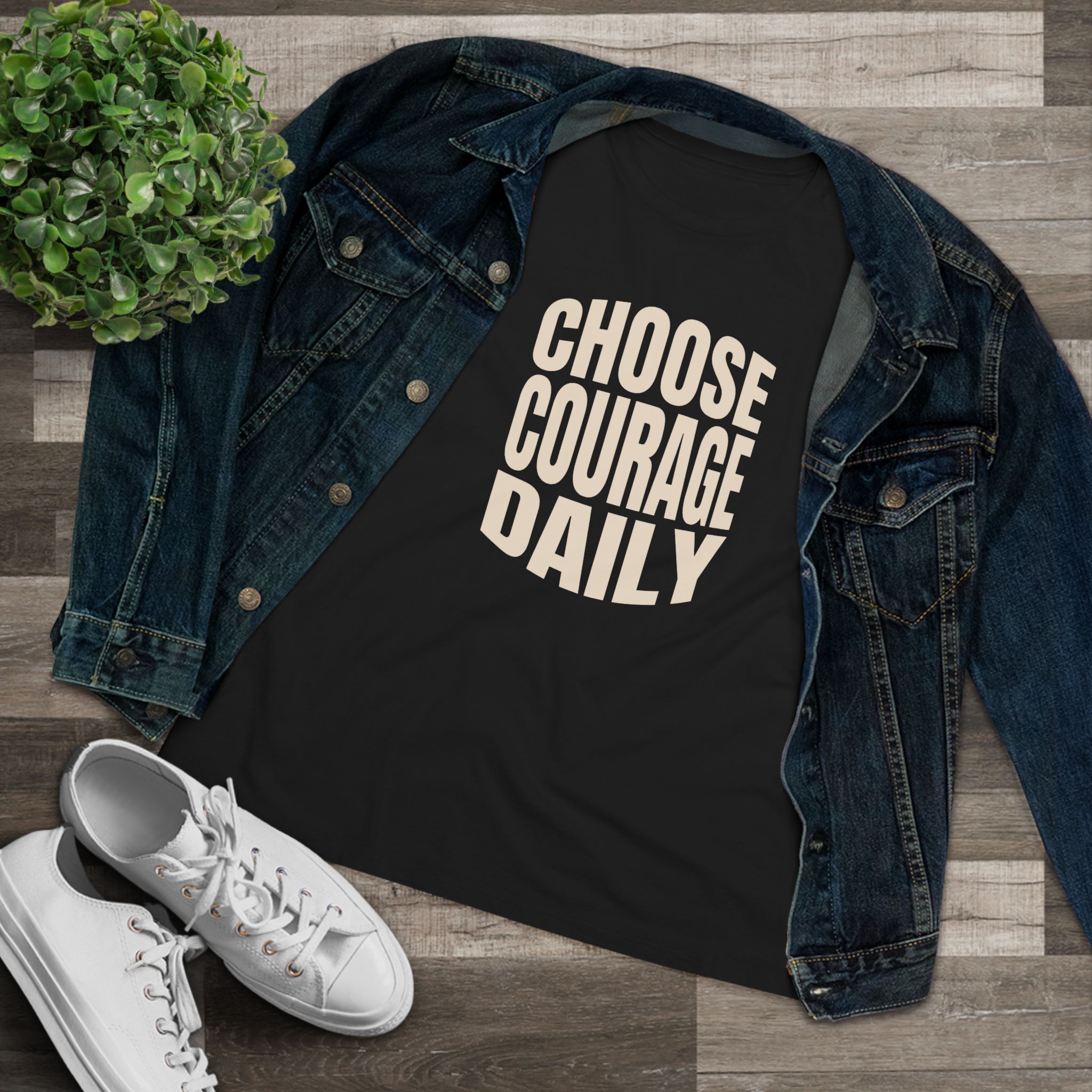 Choose Courage Daily Women's Tee in Black, alternate view