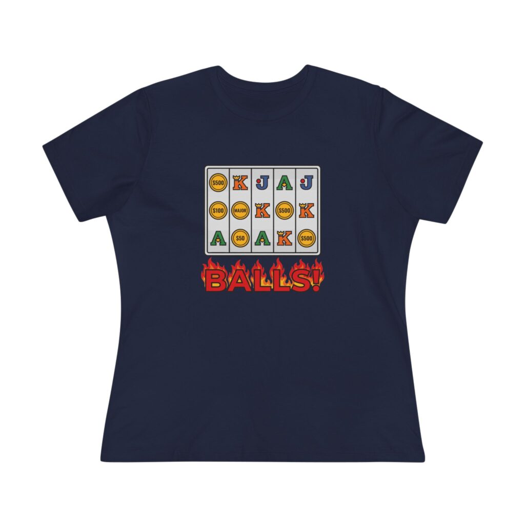 BALLS! Fire Reels Women's Tee in Navy
