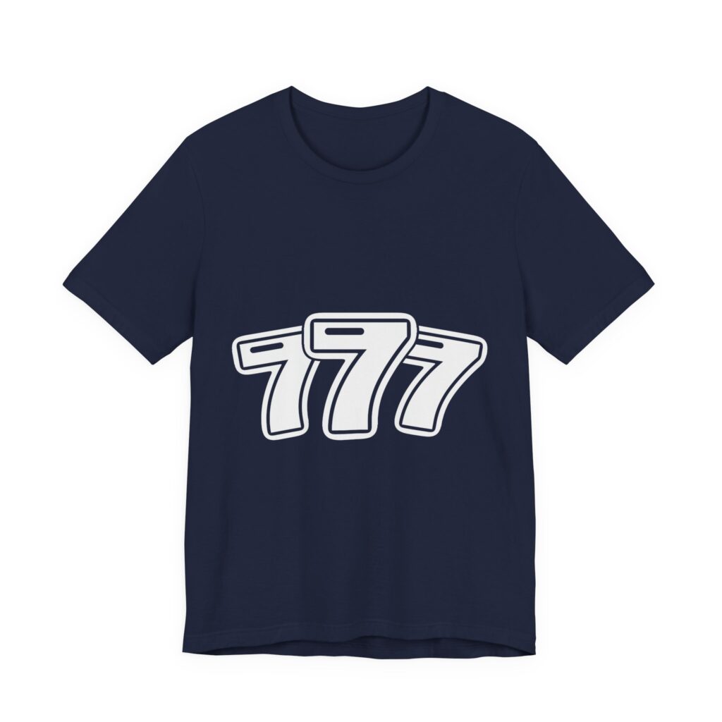 Triple 7s Tee in Navy