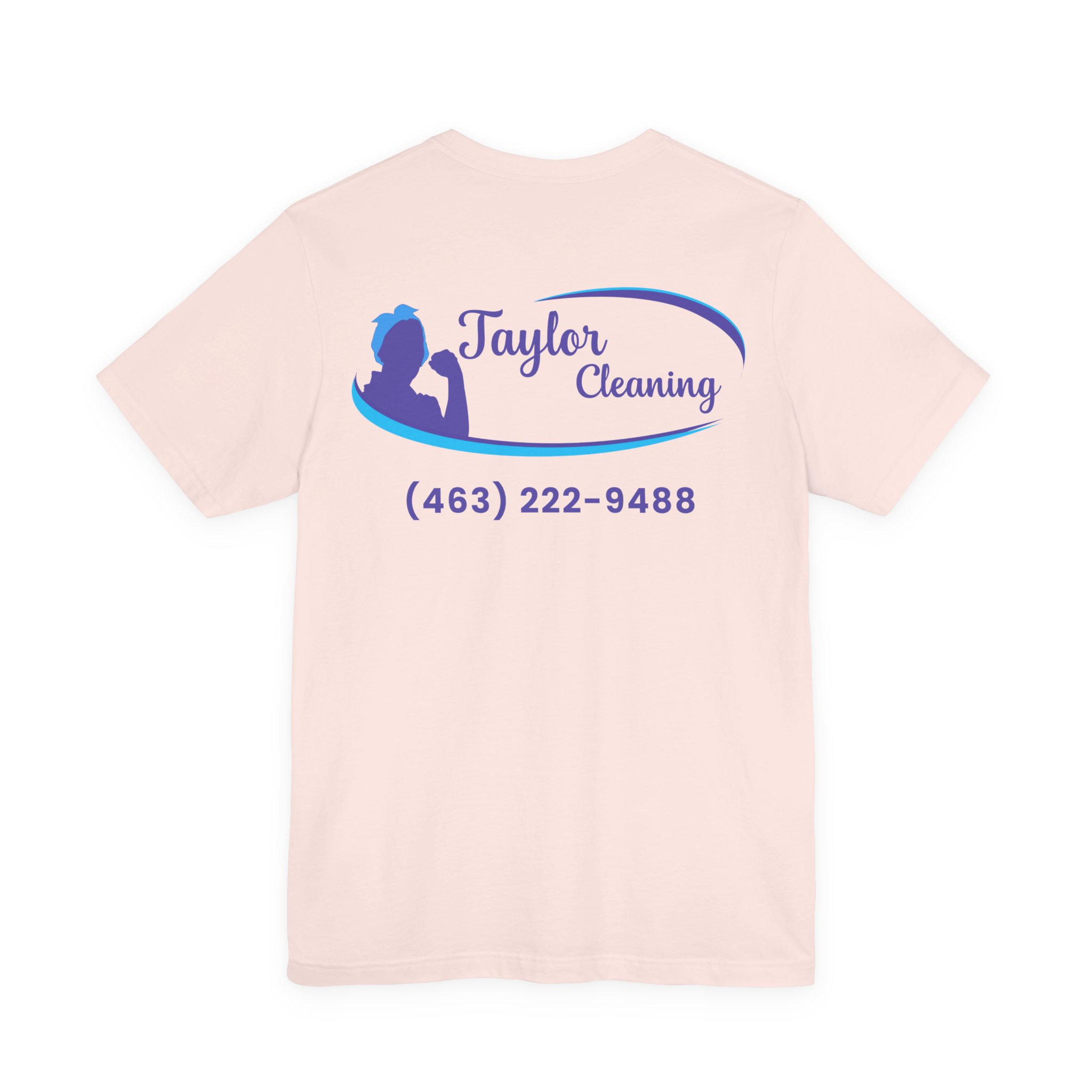 Taylor Cleaning Crew Tee — Unisex (Light, Logo Back) - Image 6