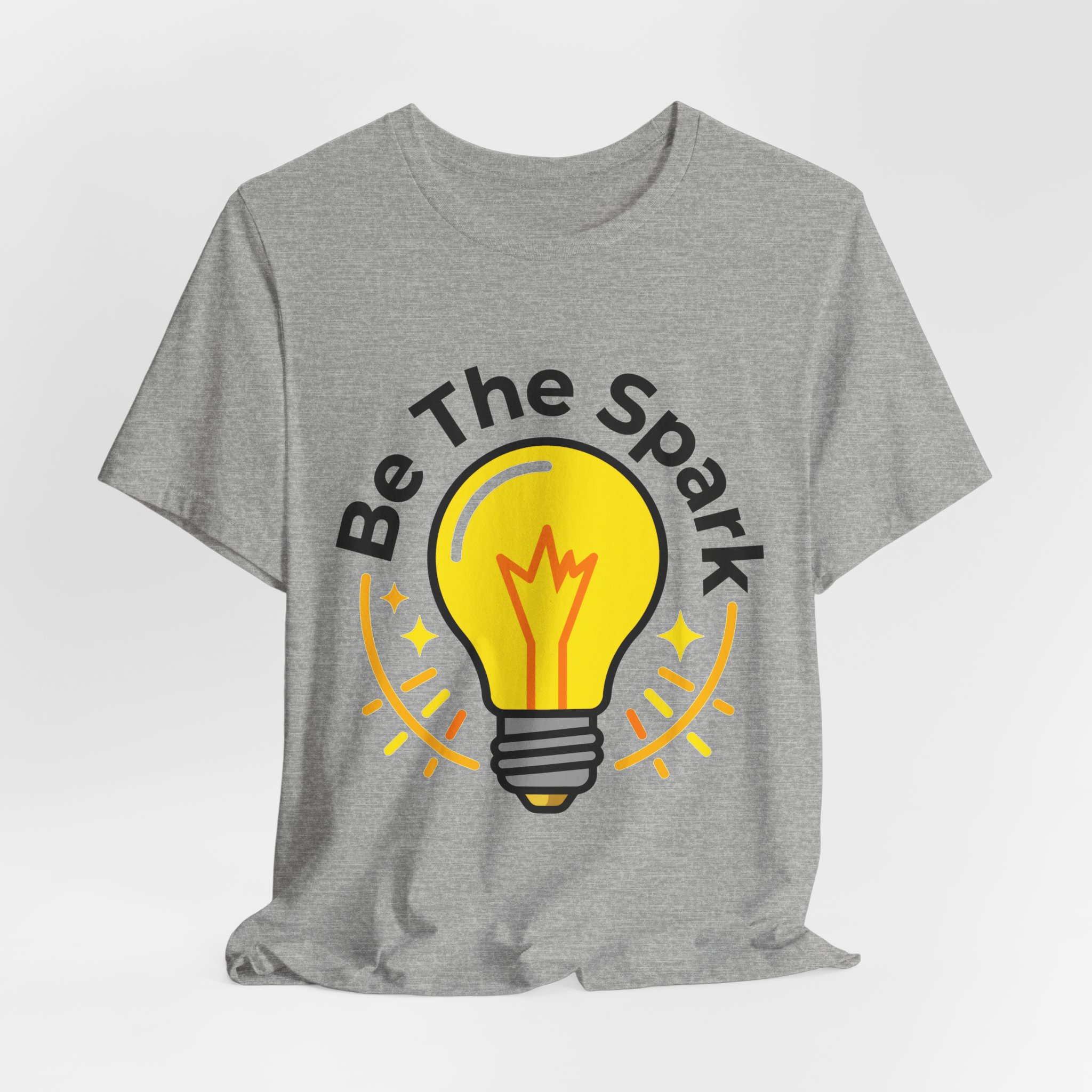 Be The Spark Tee (Light Bulb) in Athletic Heather, alternate view