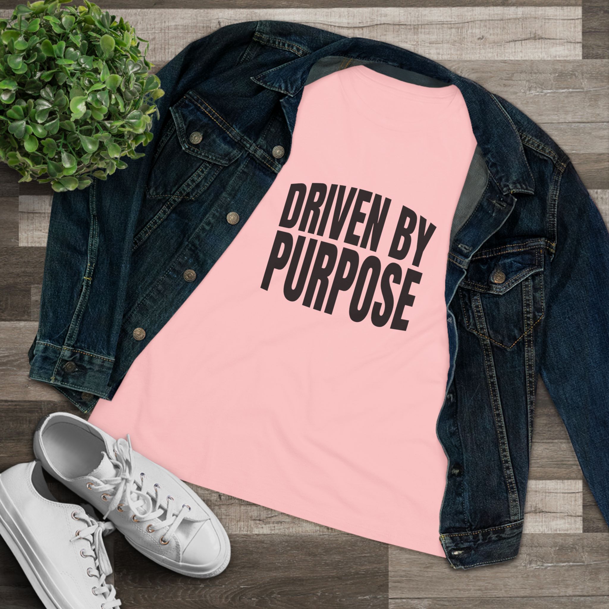 Driven by Purpose Women's Tee in Pink, alternate view
