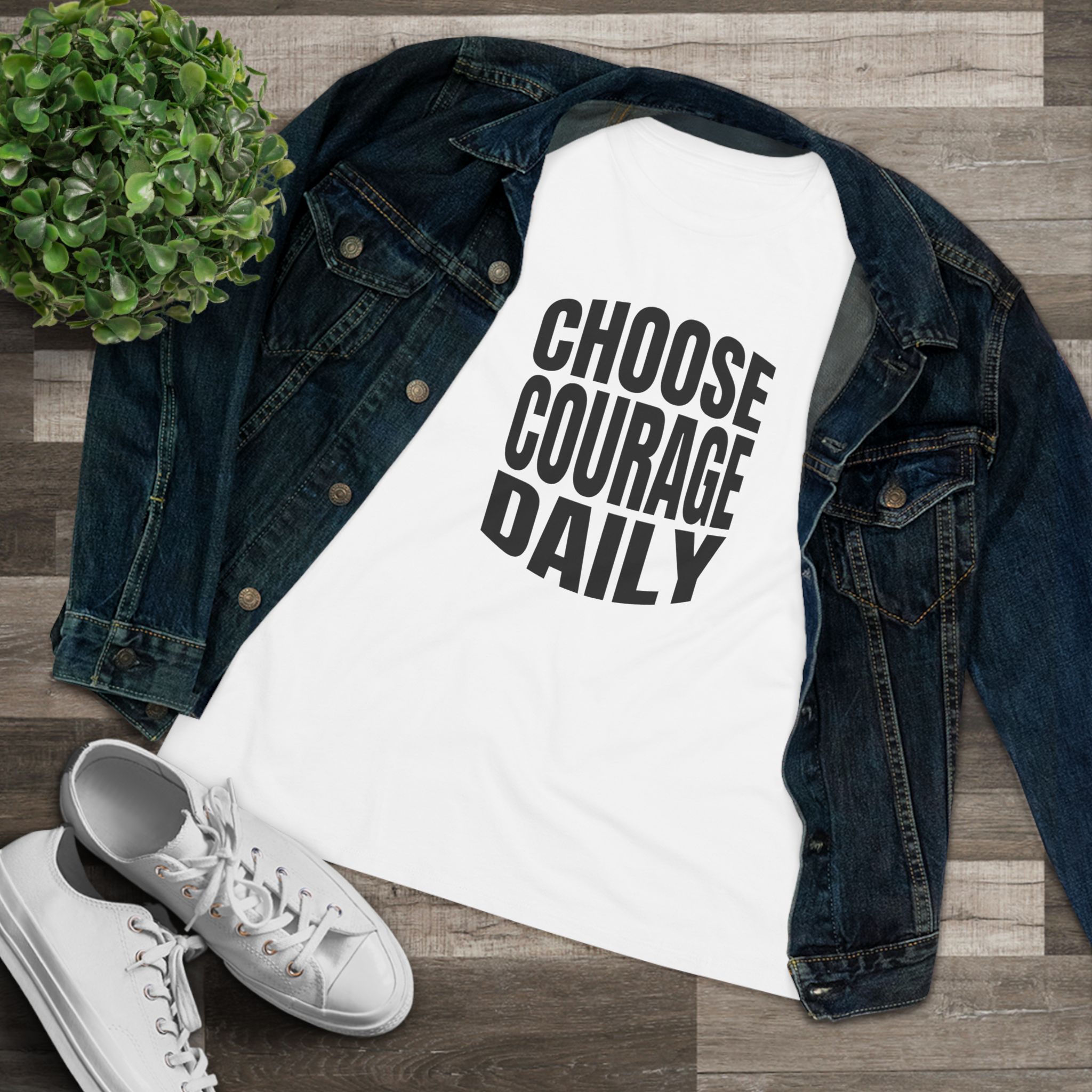 Choose Courage Daily Women's Tee in White, alternate view