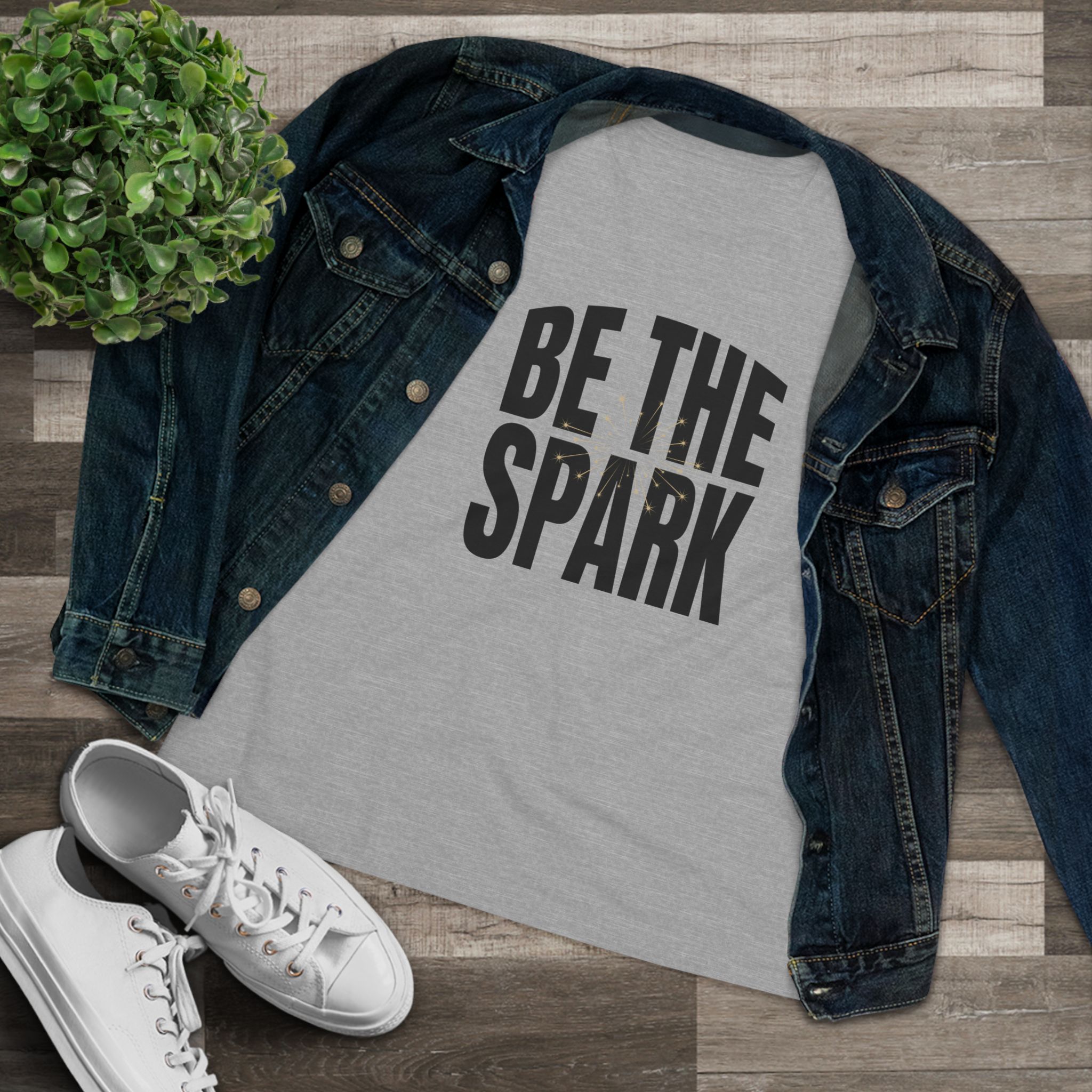 Be The Spark Women's Tee in Athletic Heather, alternate view