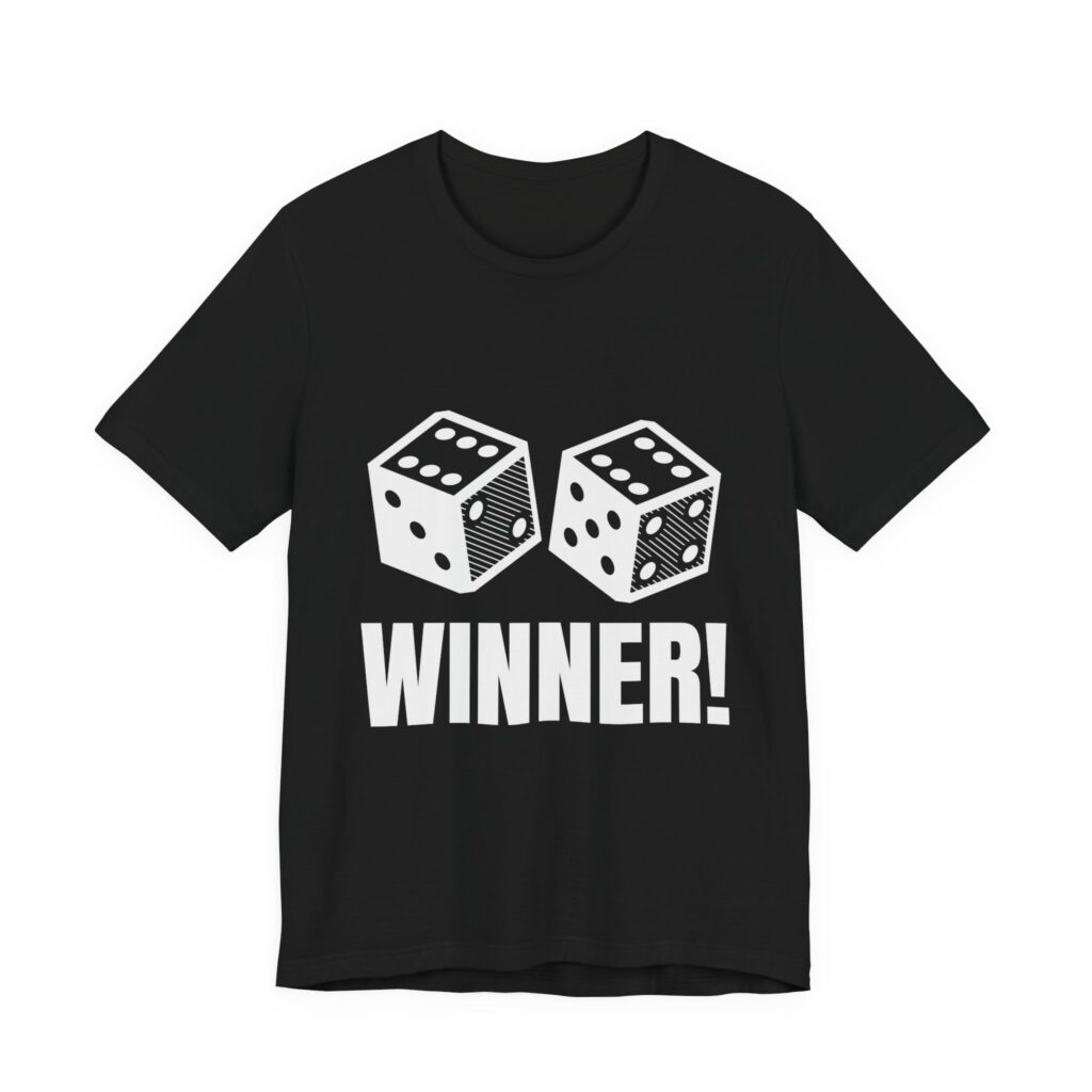 Winner! 3D Dice Tee in Black