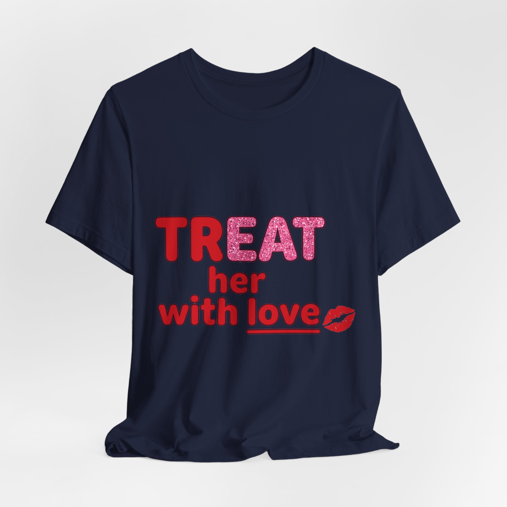 Treat Her With Love (Kiss) Tee in Navy, alternate view