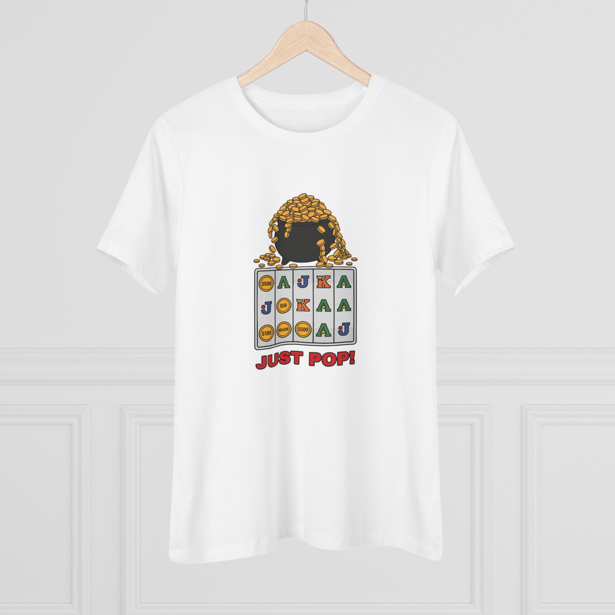 Just Pop! Women's Tee (Full Color) in White, alternate view