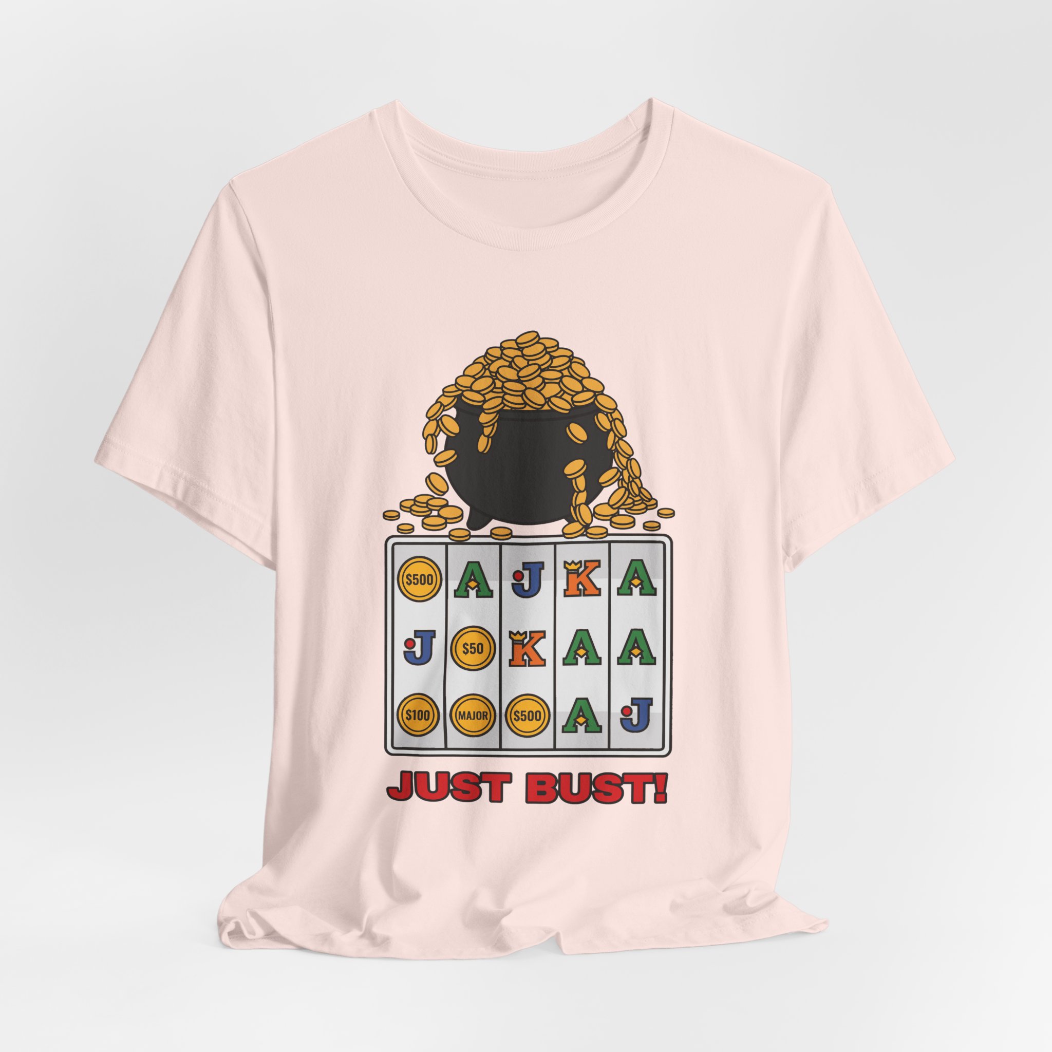 Just Bust! Tee (Full Color) in Soft Pink, alternate view