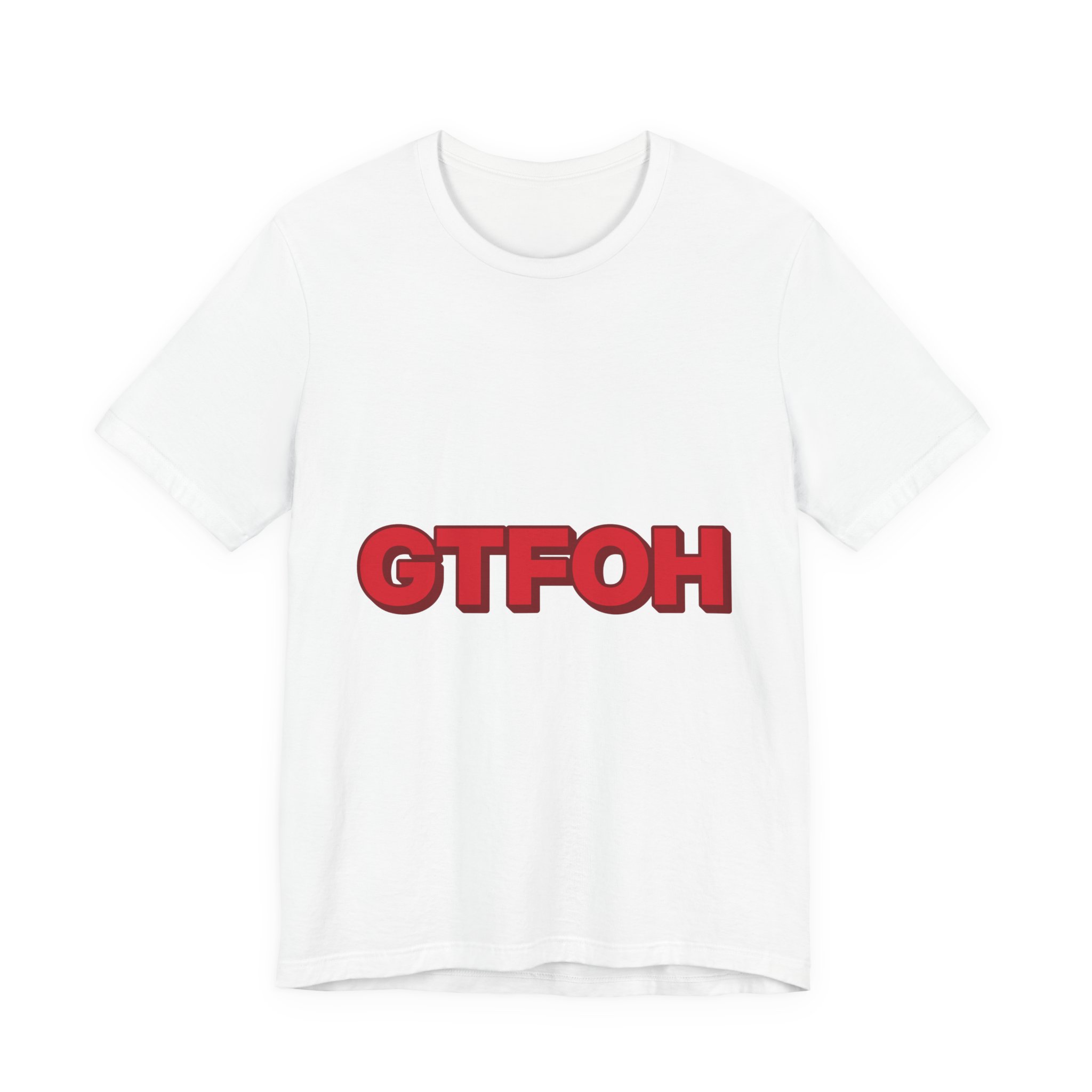 GTFOH Tee (Red on Pink) in White