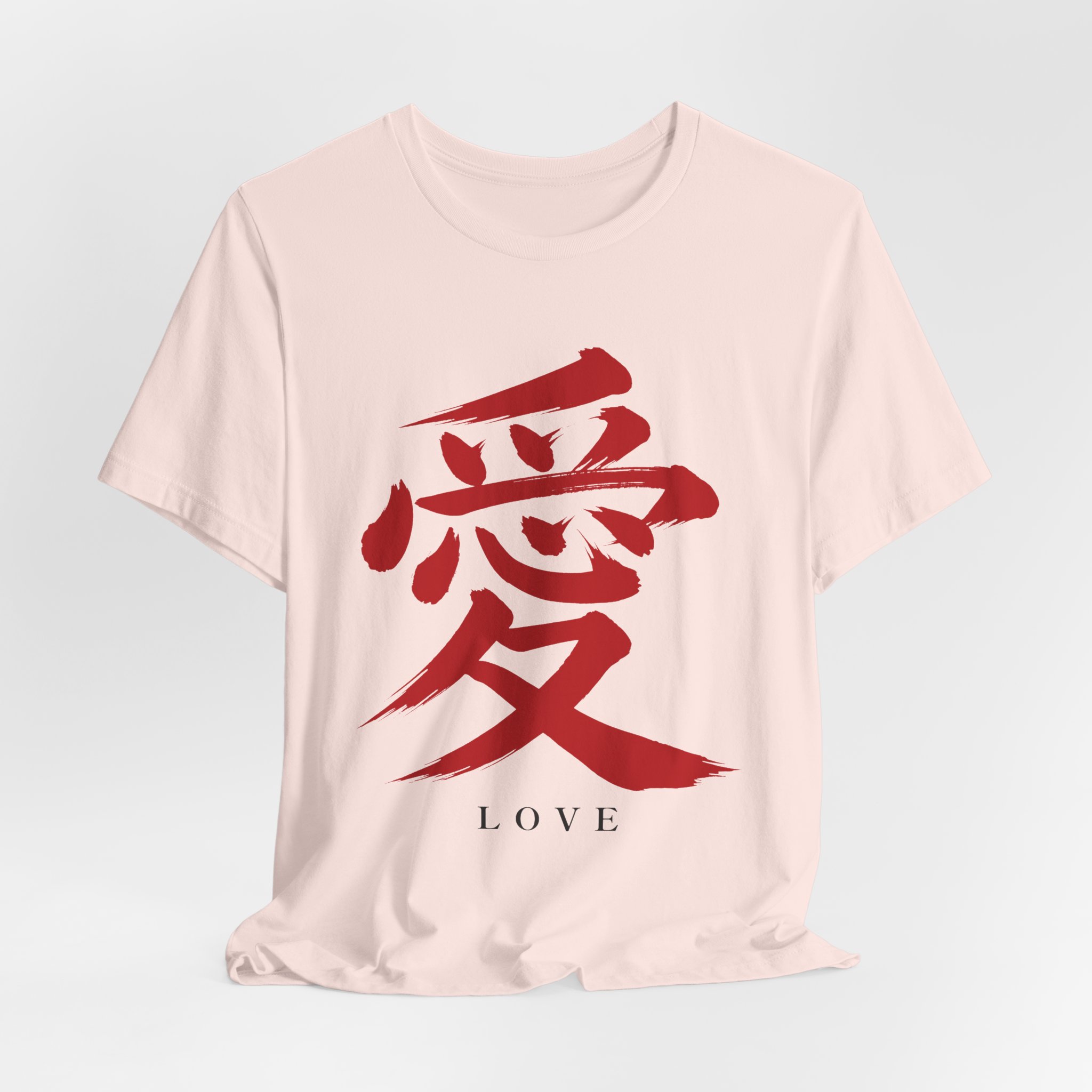 Red Love Kanji Tee in Soft Pink, alternate view