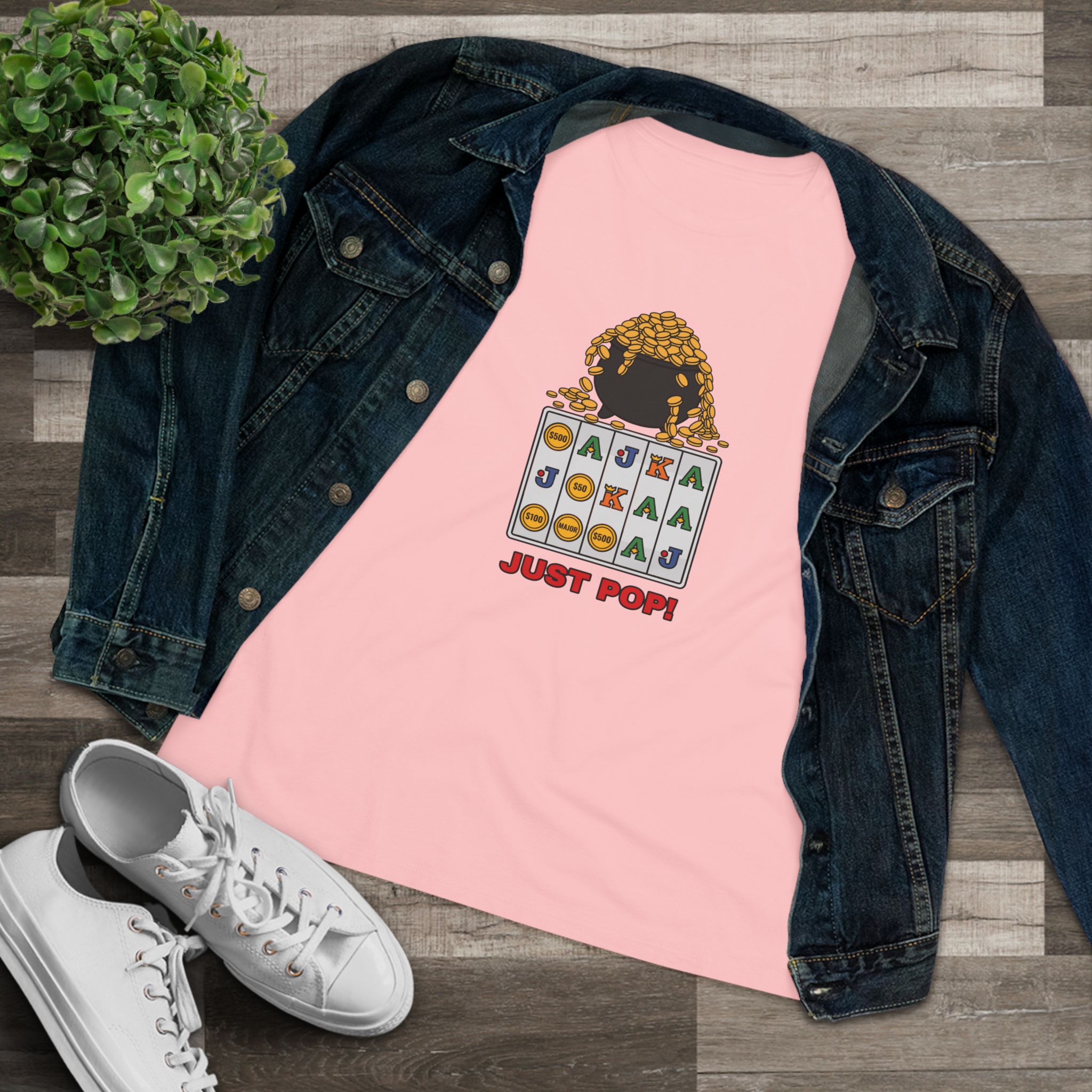 Just Pop! Women's Tee (Full Color) in Pink, alternate view