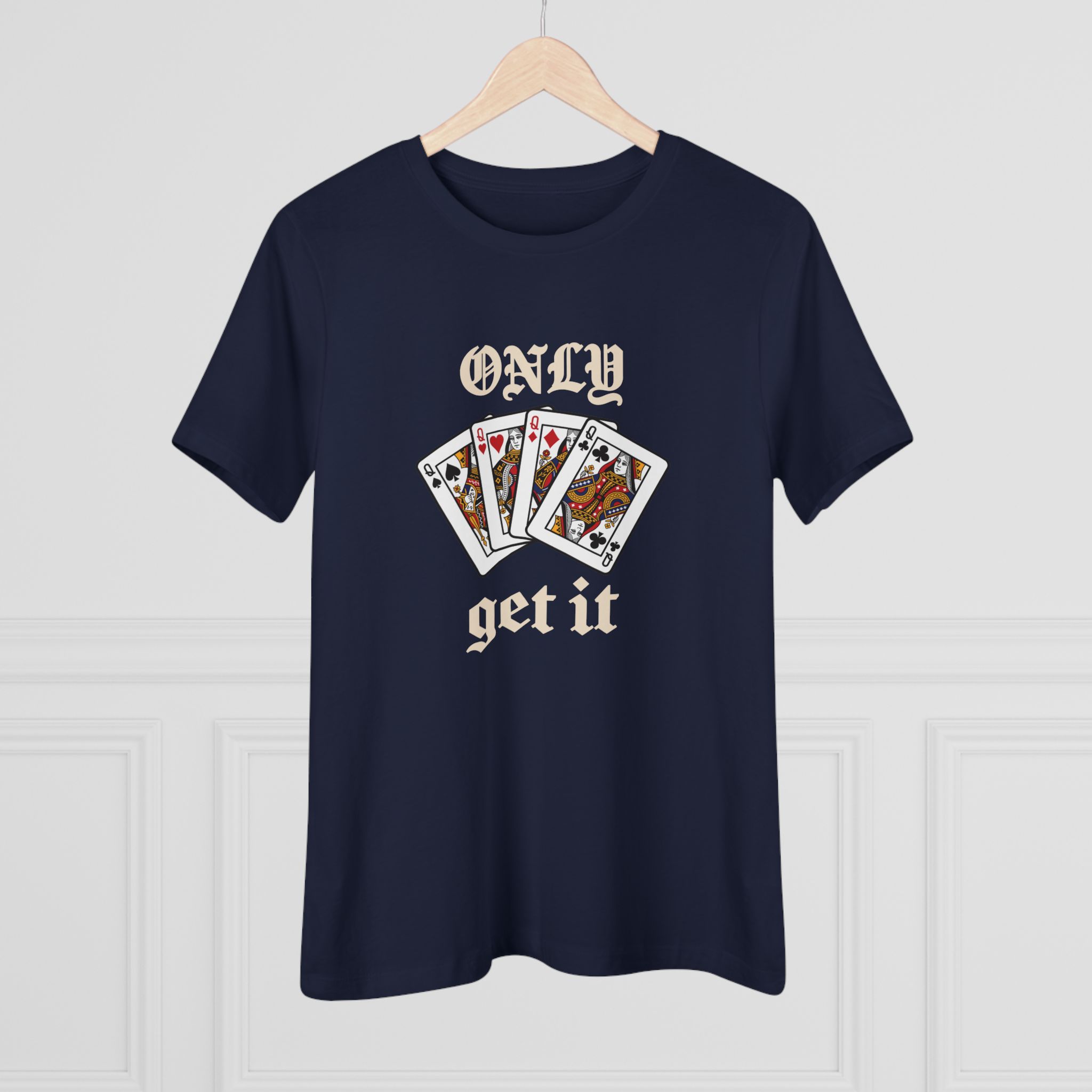 Only Queens Get It Women's Tee in Navy, alternate view