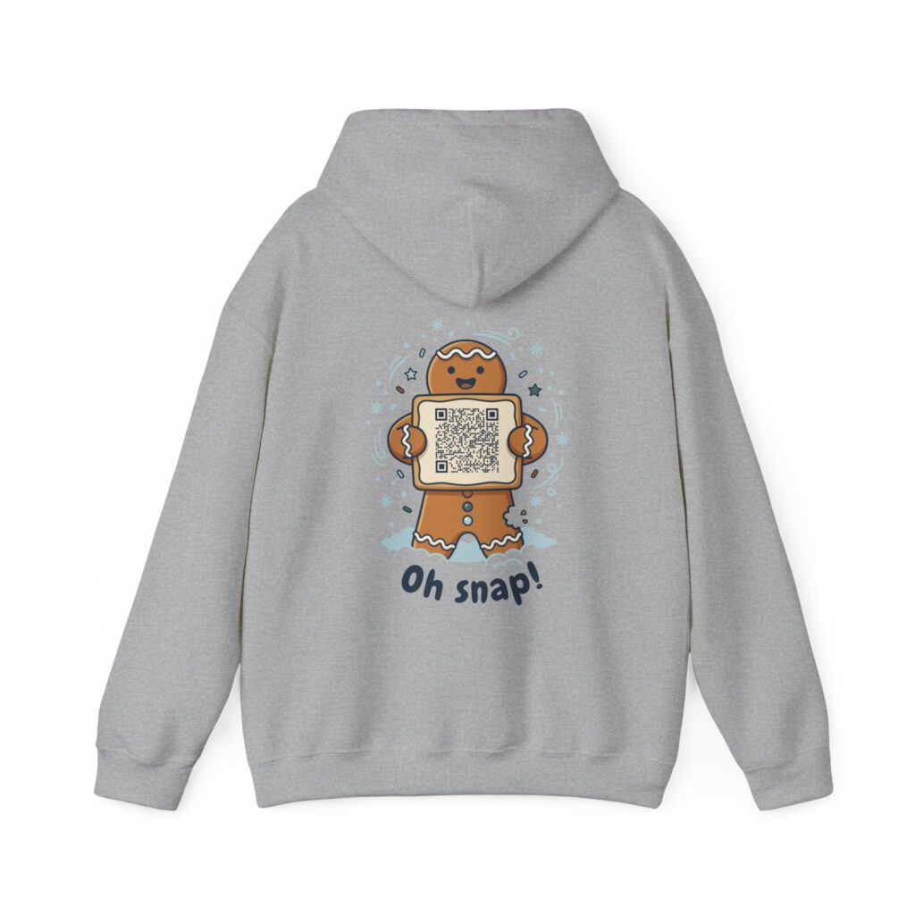 Oh Snap! Gingerbread Ripplegram Hoodie in Sport Grey