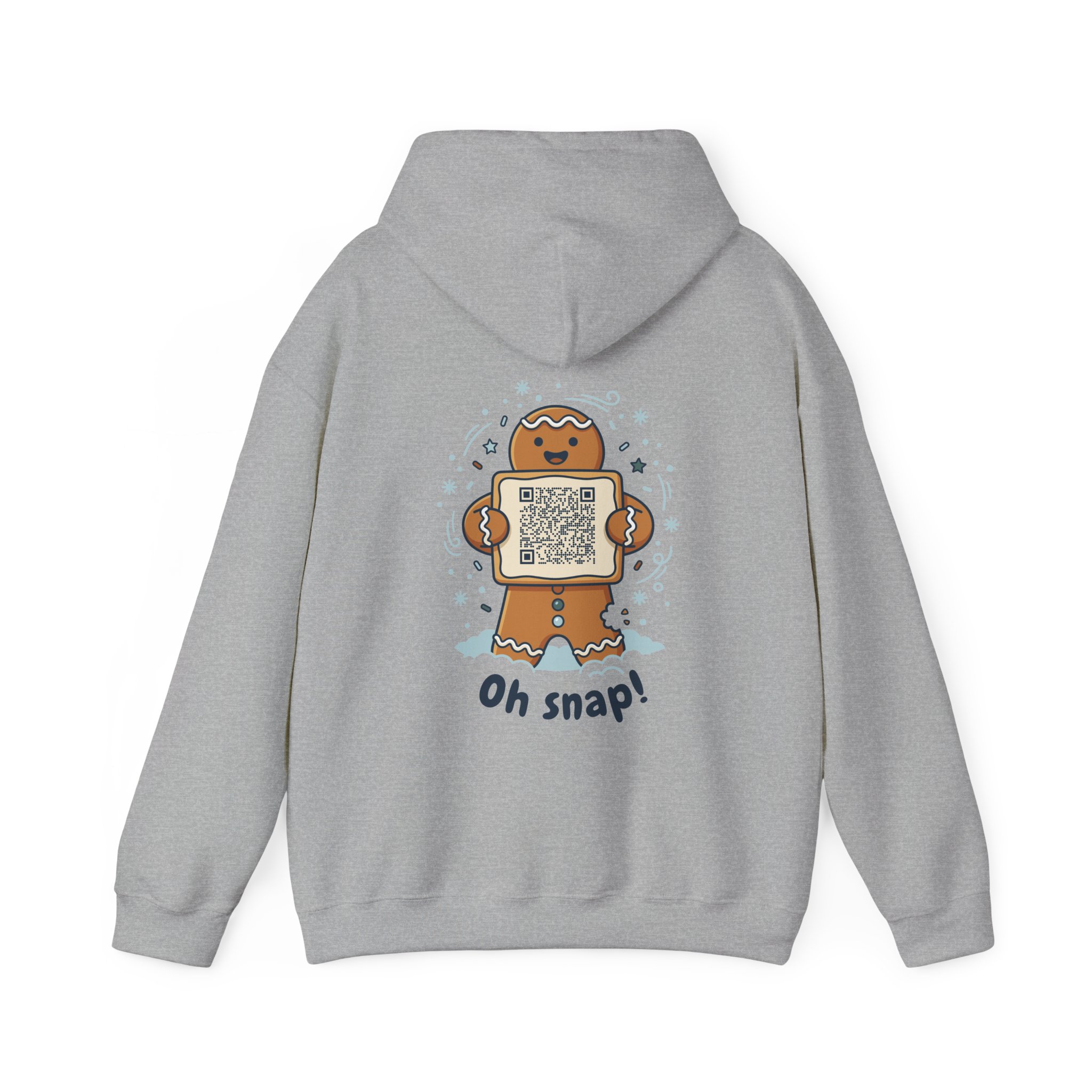 Oh Snap! Gingerbread Ripplegram Hoodie in Sport Grey