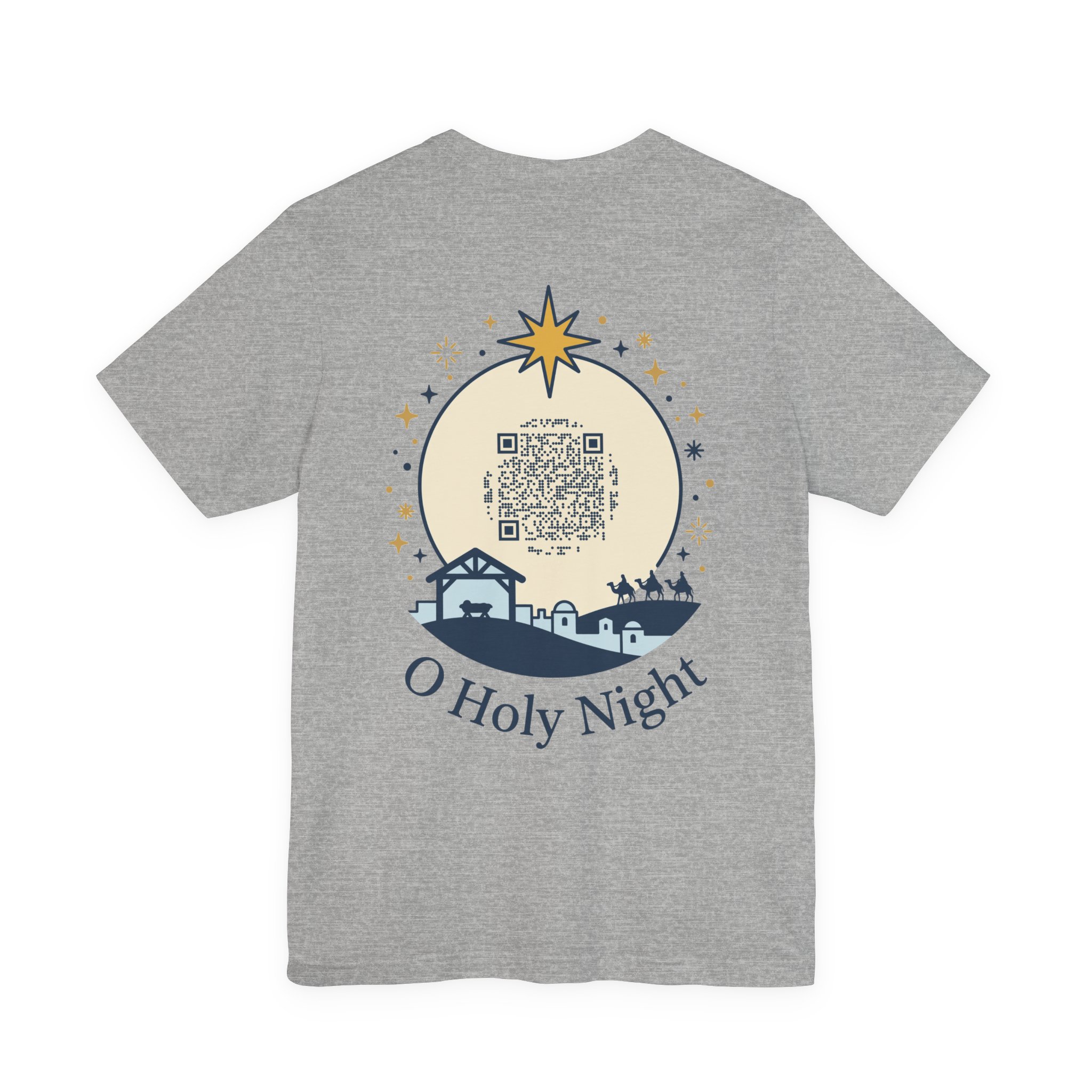 O Holy Night Ripplegram Tee in Athletic Heather