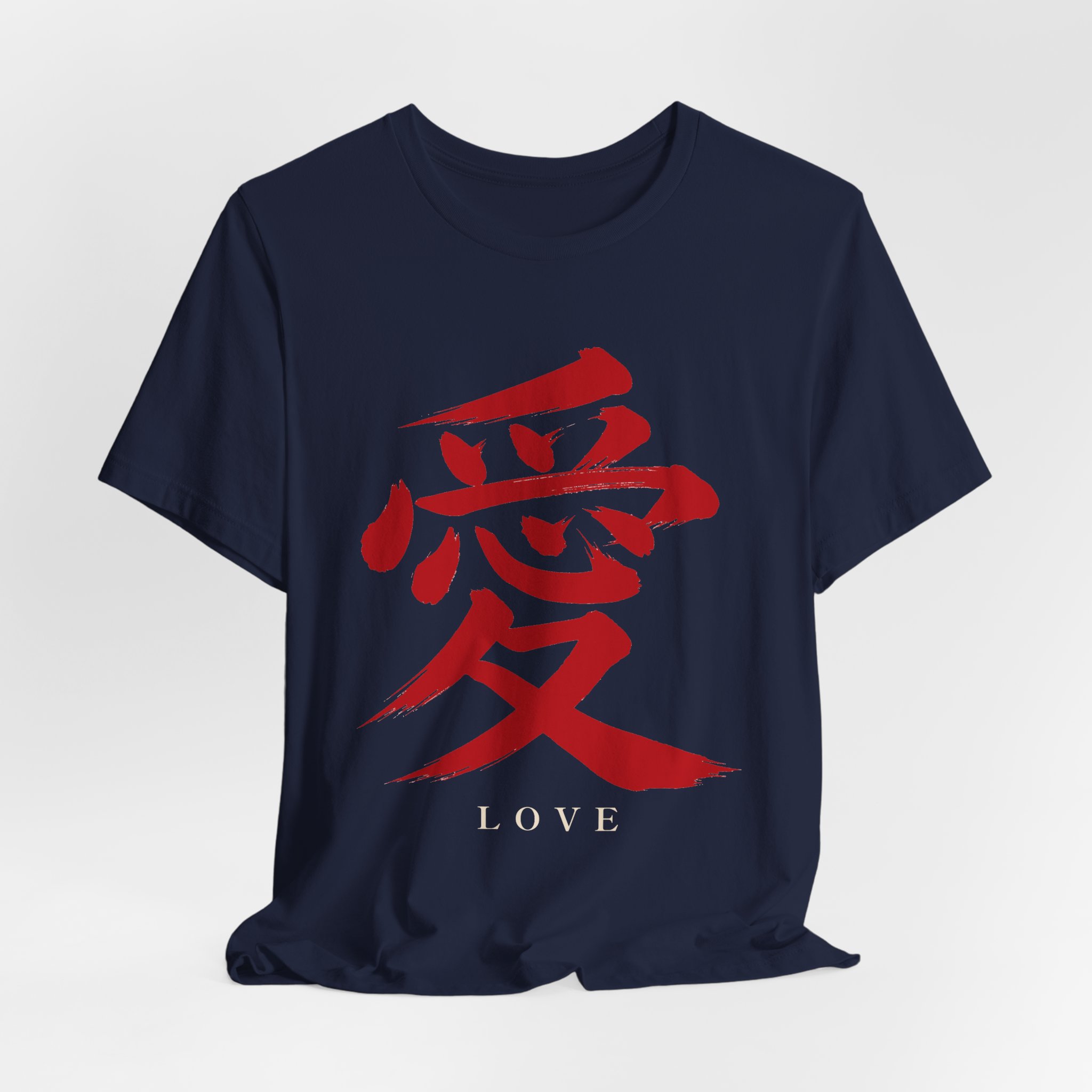 Red Love Kanji Tee in Navy, alternate view