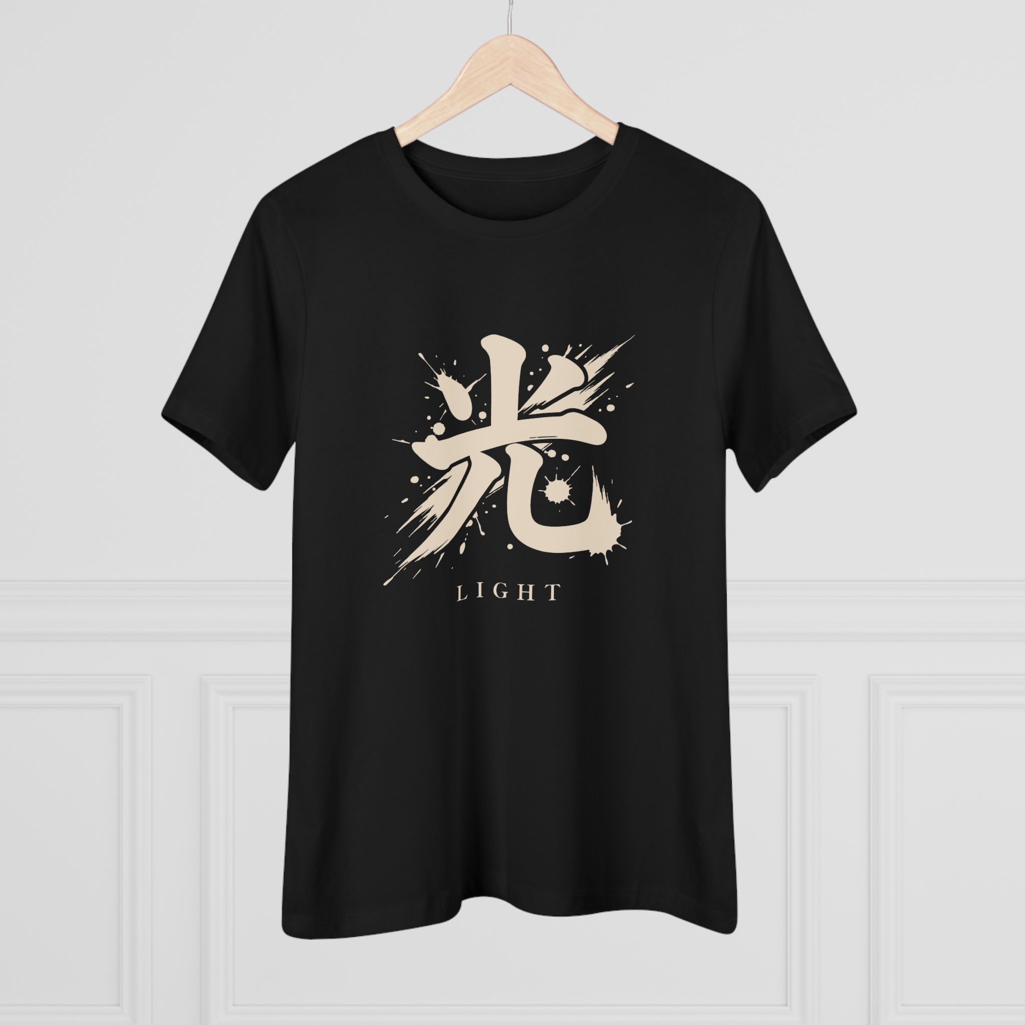 Light Kanji Women's Tee in Black, alternate view