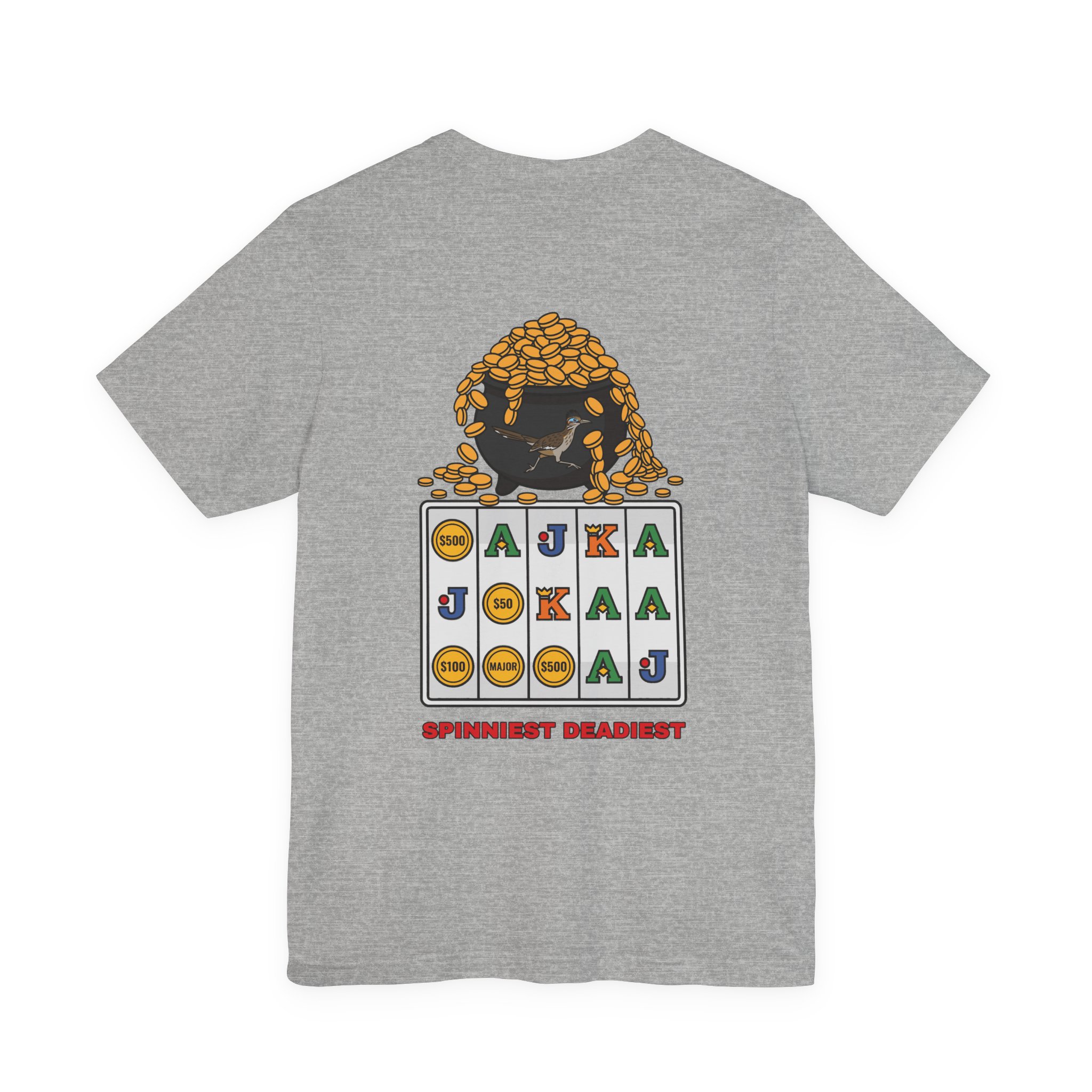 Spinniest Deadiest Tee (Back Print) in Athletic Heather