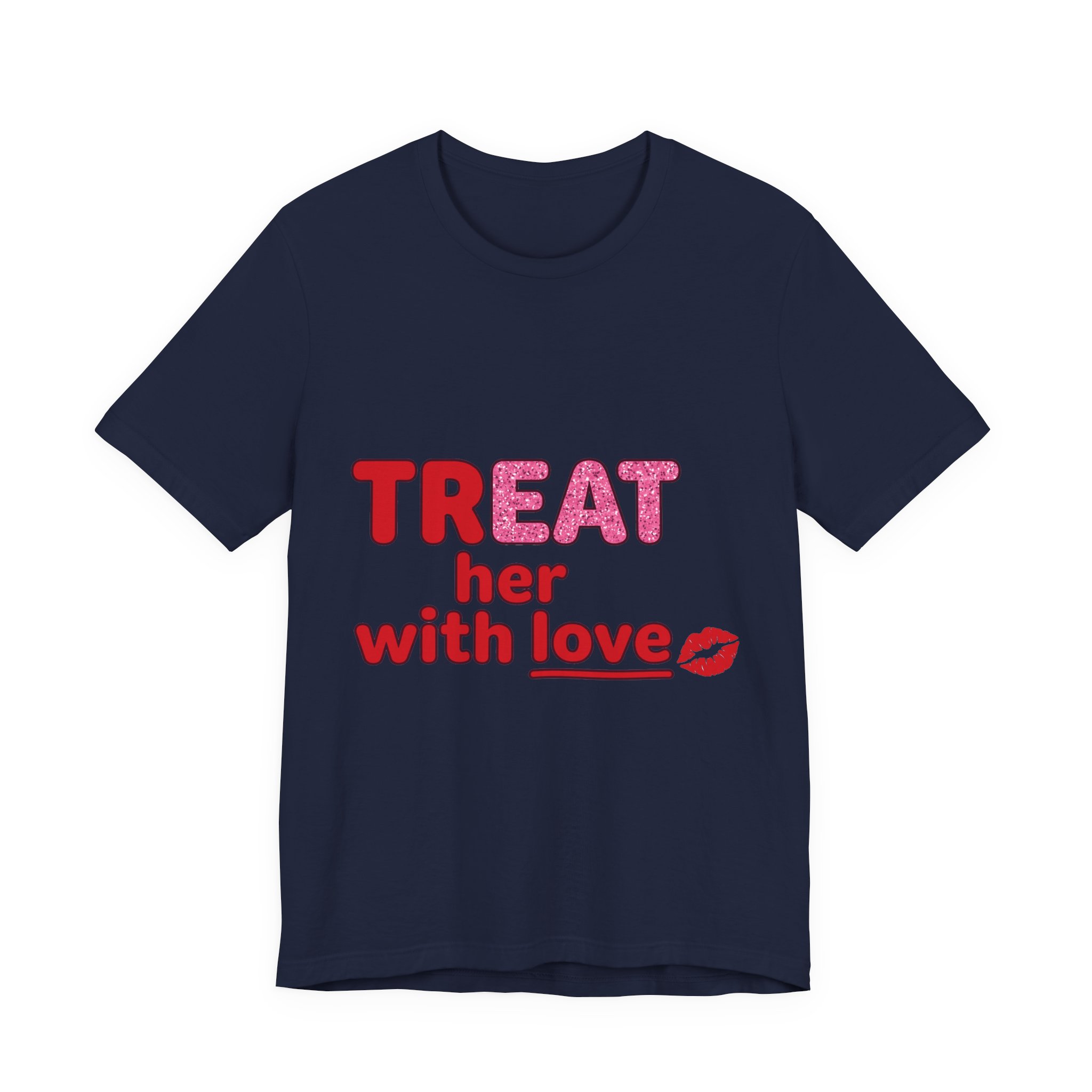 Treat Her With Love (Kiss) Tee in Navy