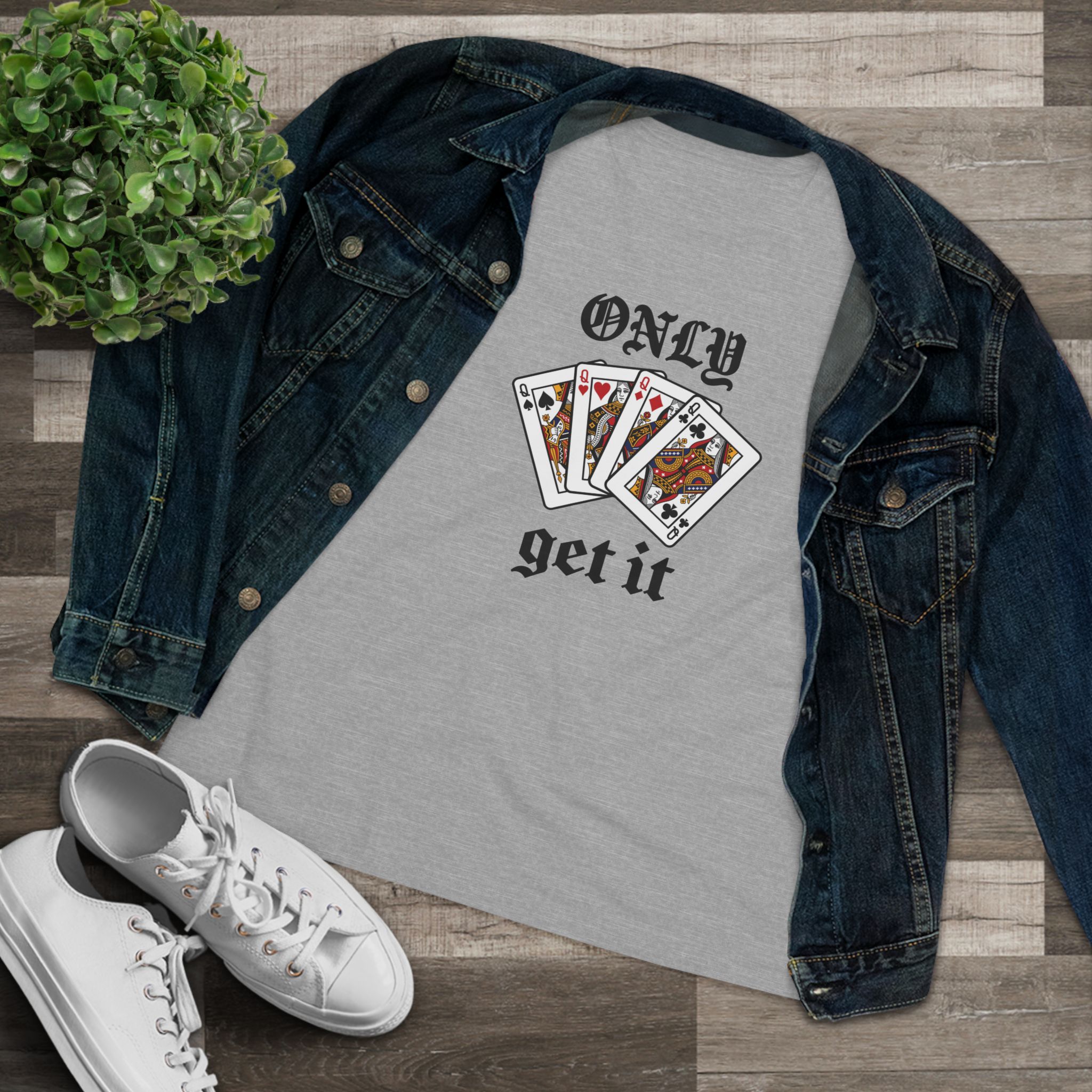 Only Queens Get It Women's Tee in Athletic Heather, alternate view