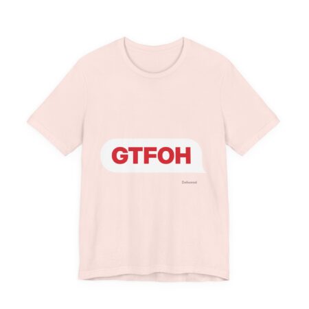 GTFOH Text Bubble Tee (Red on Pink) in Soft Pink