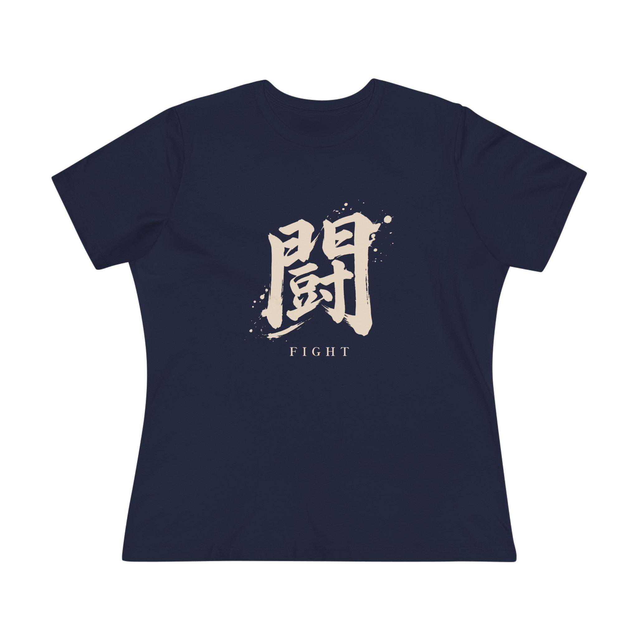 Fight Kanji Women's Tee in Navy