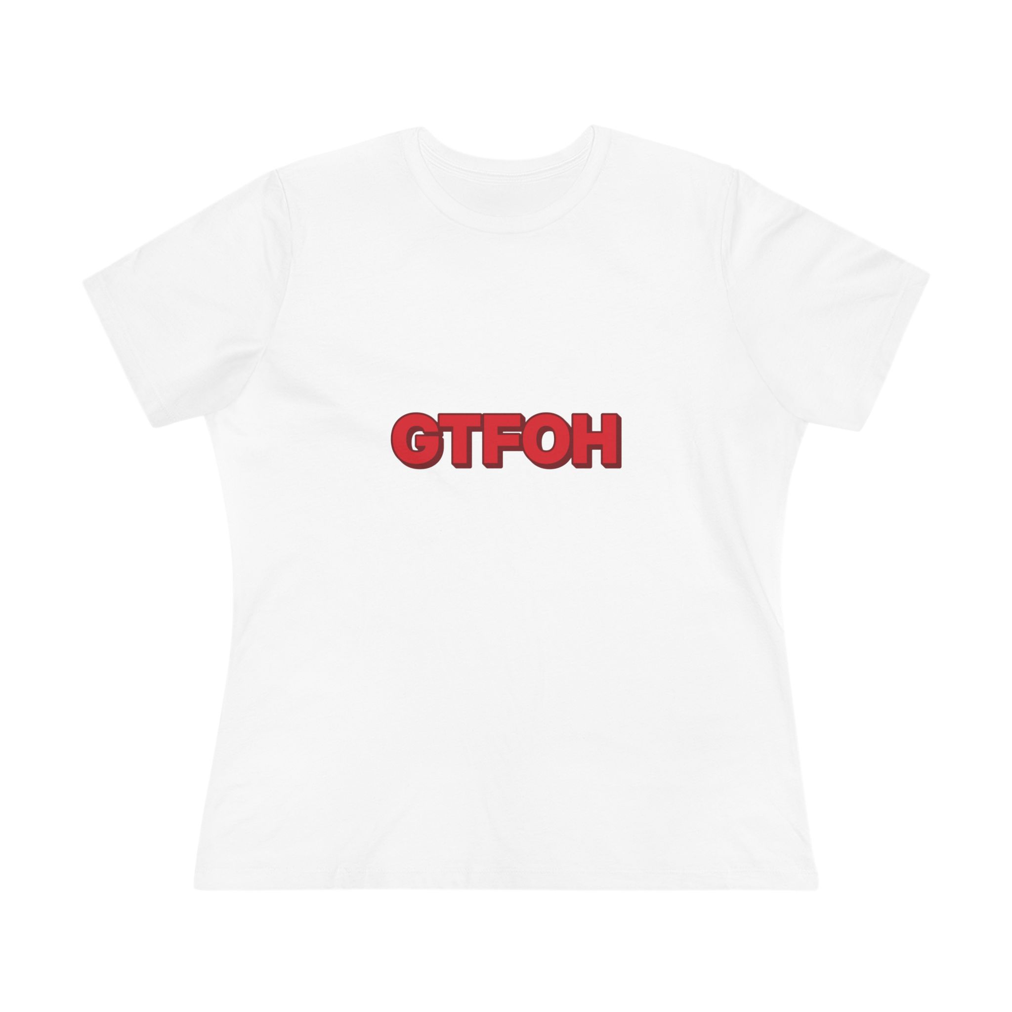 GTFOH Women's Tee (Red on Pink) in White