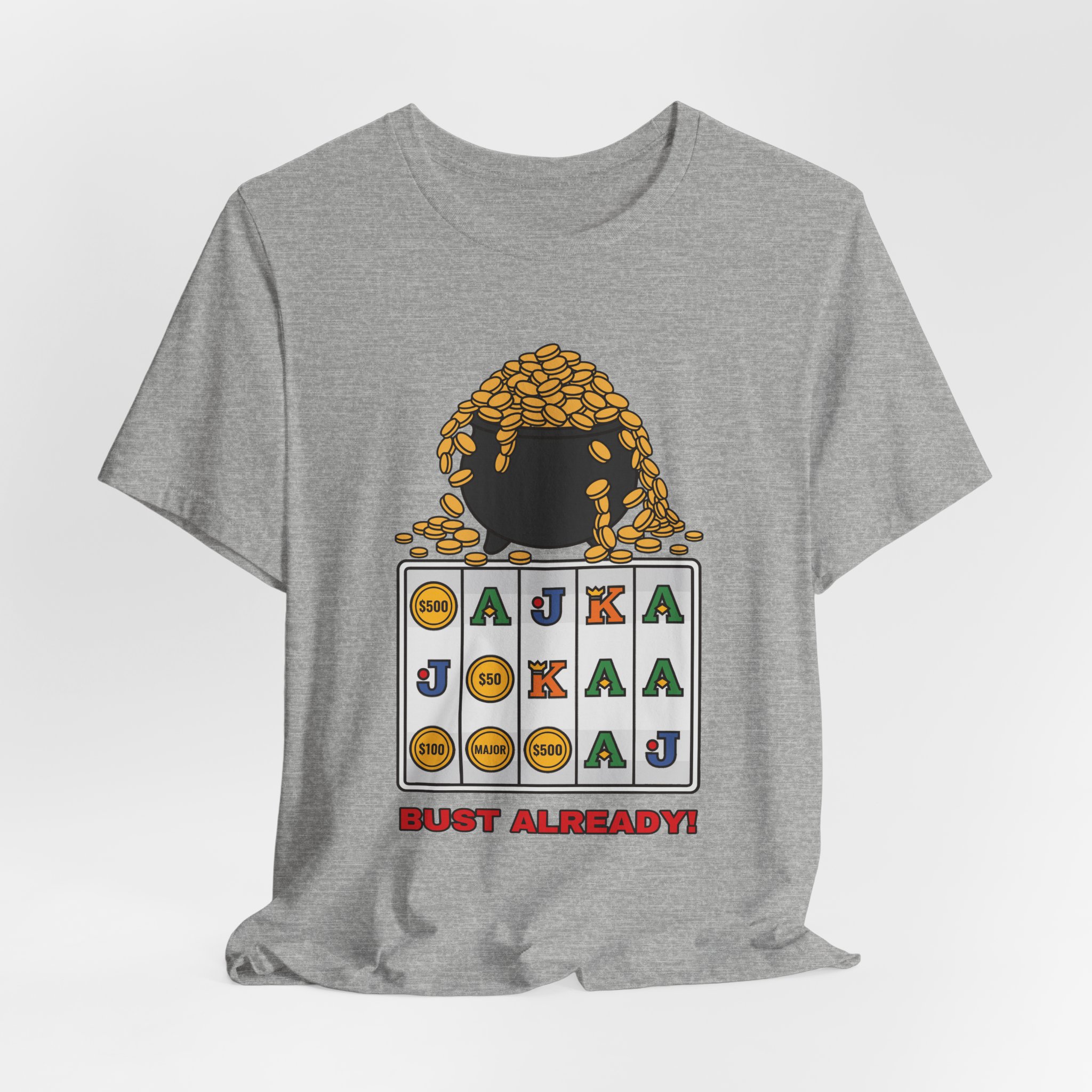 Bust Already! Tee (Full Color) in Athletic Heather, alternate view