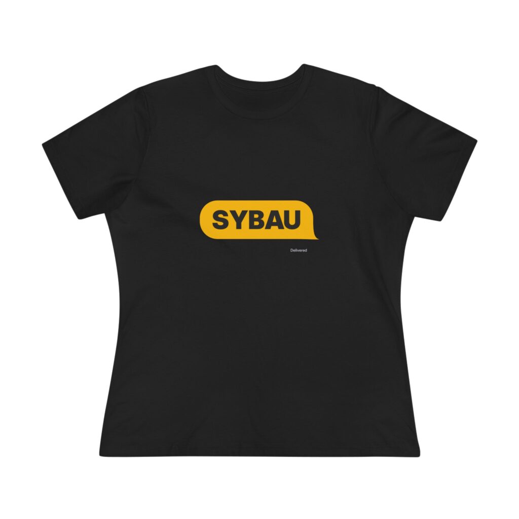 SYBAU Text Bubble Women's Tee in Black