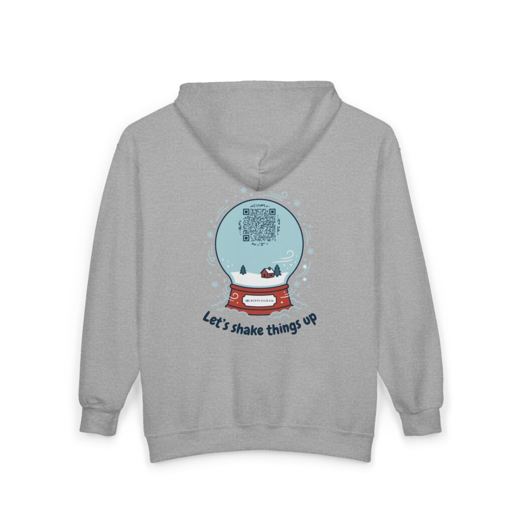 Let's Shake Things Up Snow Globe Ripplegram Full-Zip Hoodie in Sport Grey