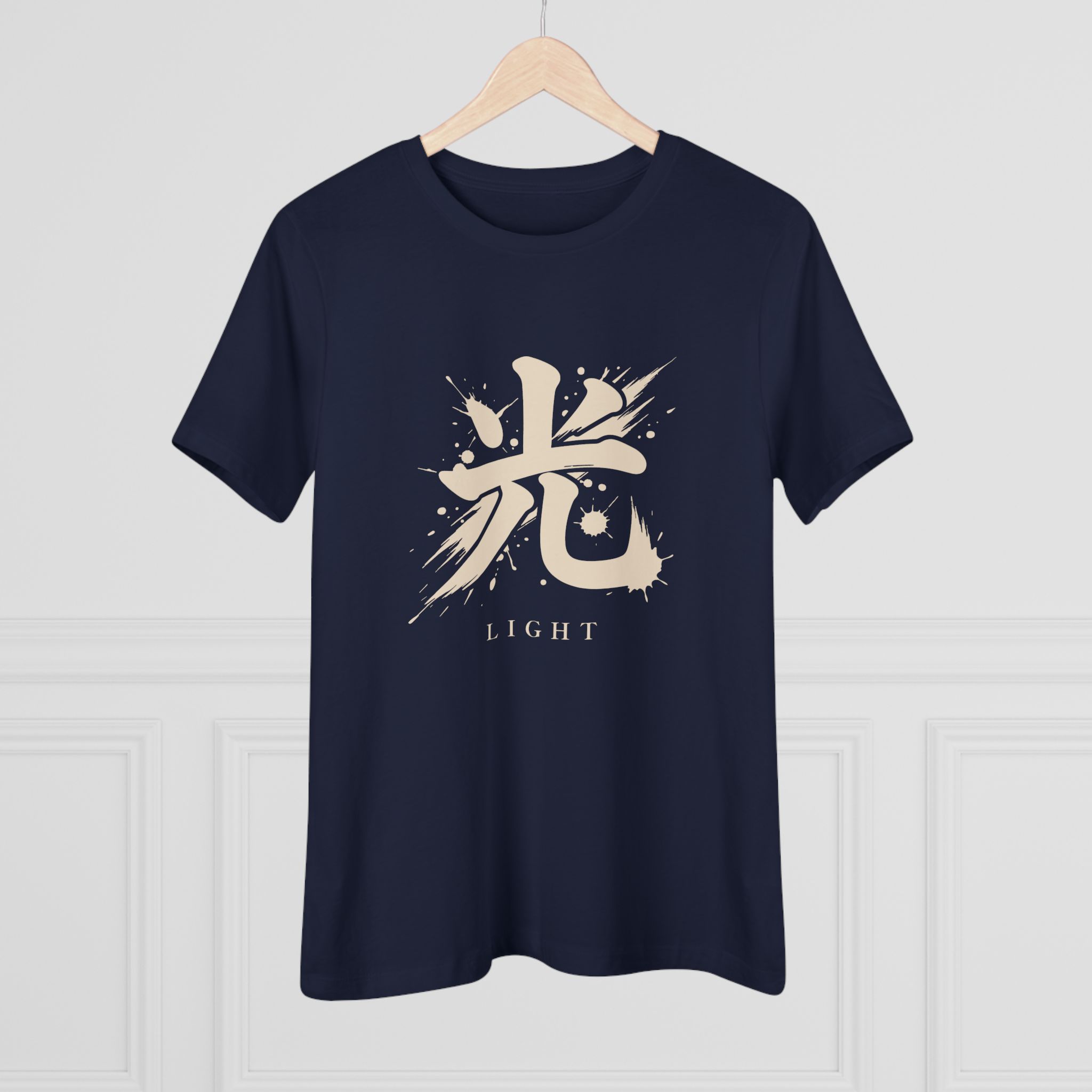 Light Kanji Women's Tee in Navy, alternate view