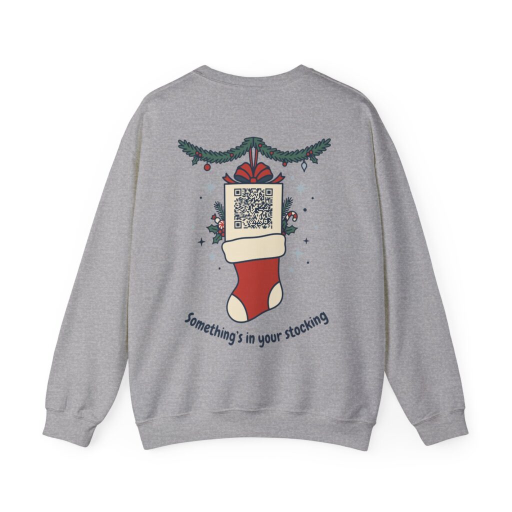 Something's in Your Stocking Ripplegram Crewneck Sweatshirt in Sport Grey