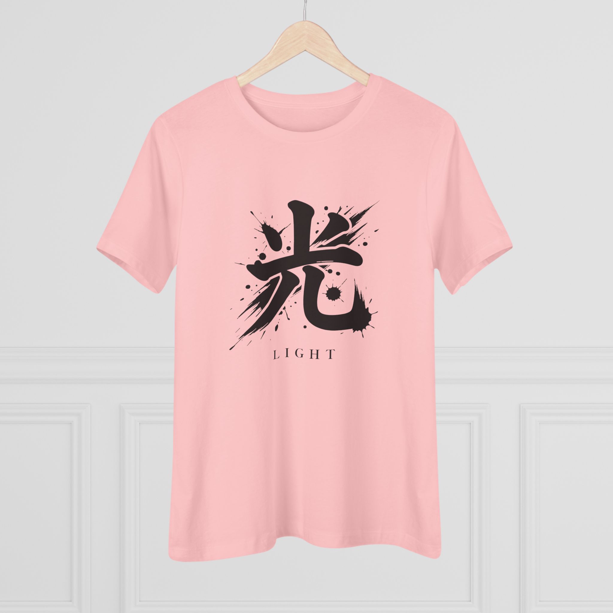 Light Kanji Women's Tee in Pink, alternate view