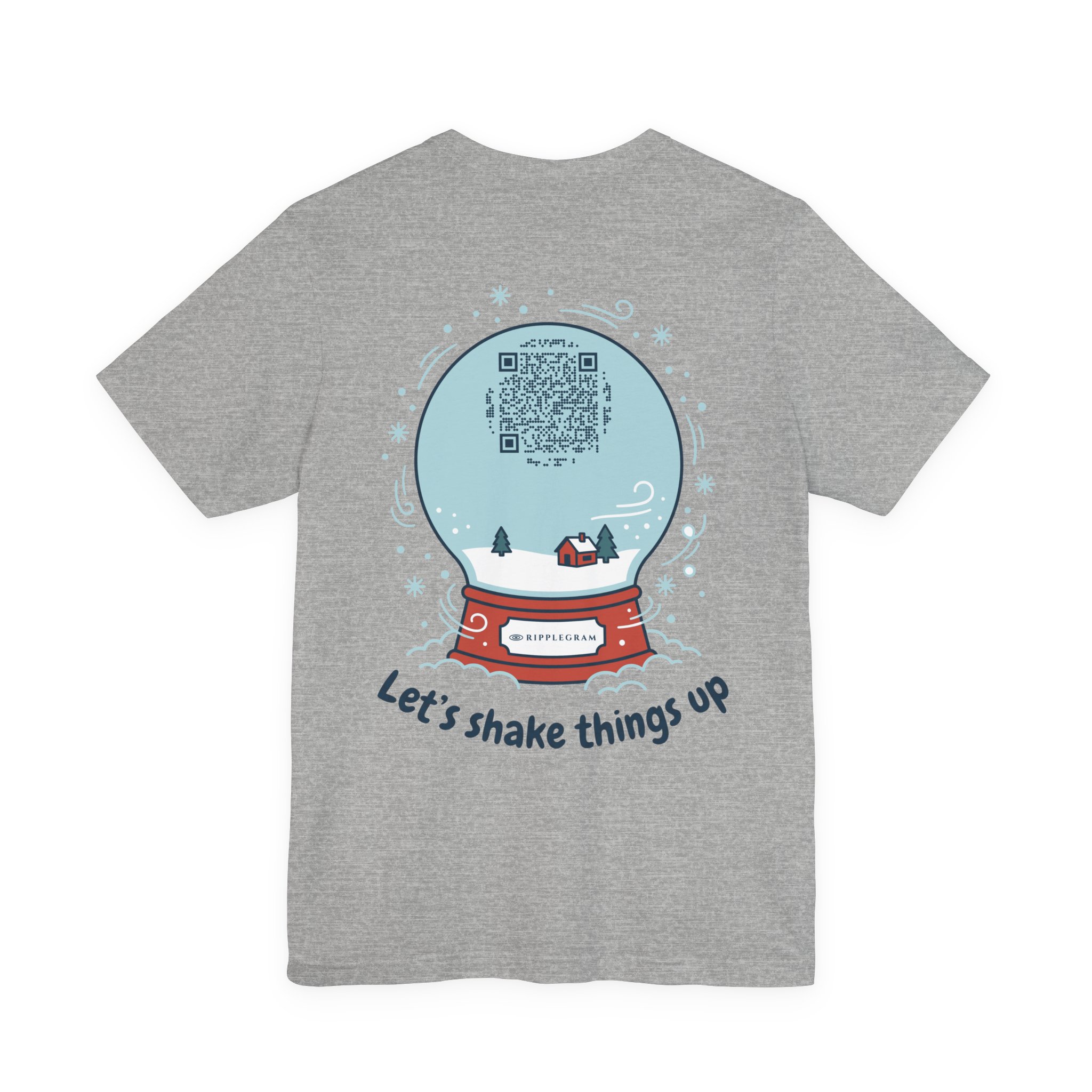 Let's Shake Things Up Snow Globe Ripplegram Tee in Athletic Heather