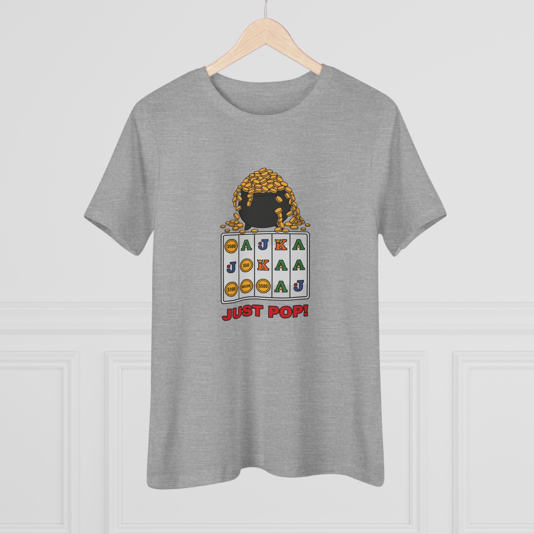 Just Pop! Women's Tee (Full Color) in Athletic Heather, alternate view