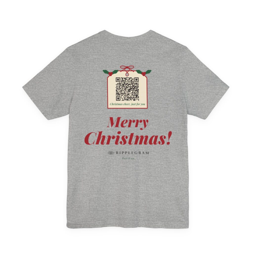 Merry Christmas! Gift Tag Ripplegram Tee in Athletic Heather
