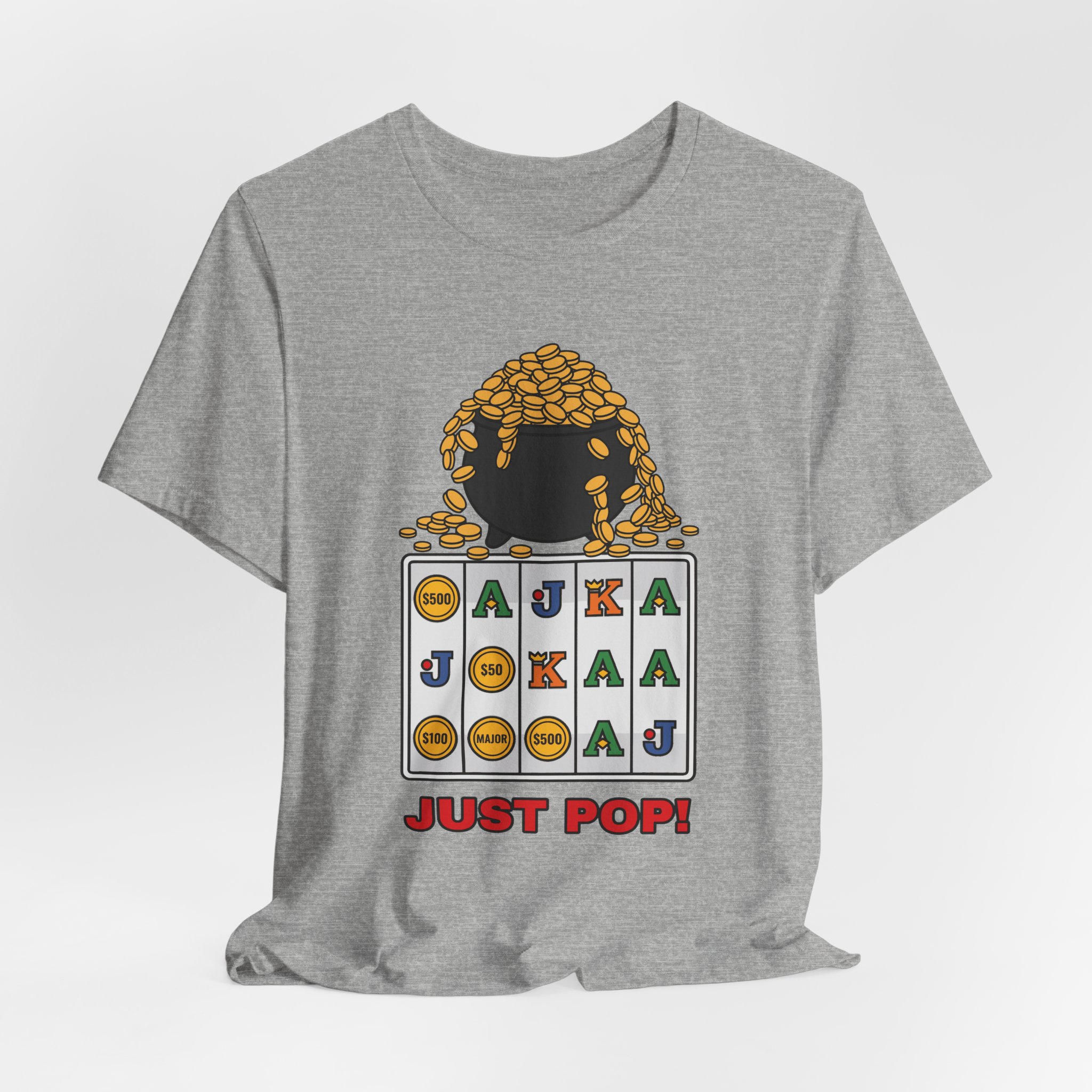 Just Pop! Tee (Full Color) in Athletic Heather, alternate view