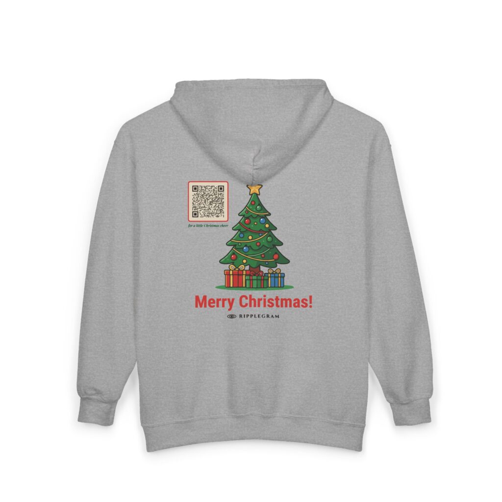 Merry Christmas! Ripplegram Full-Zip Hoodie in Sport Grey