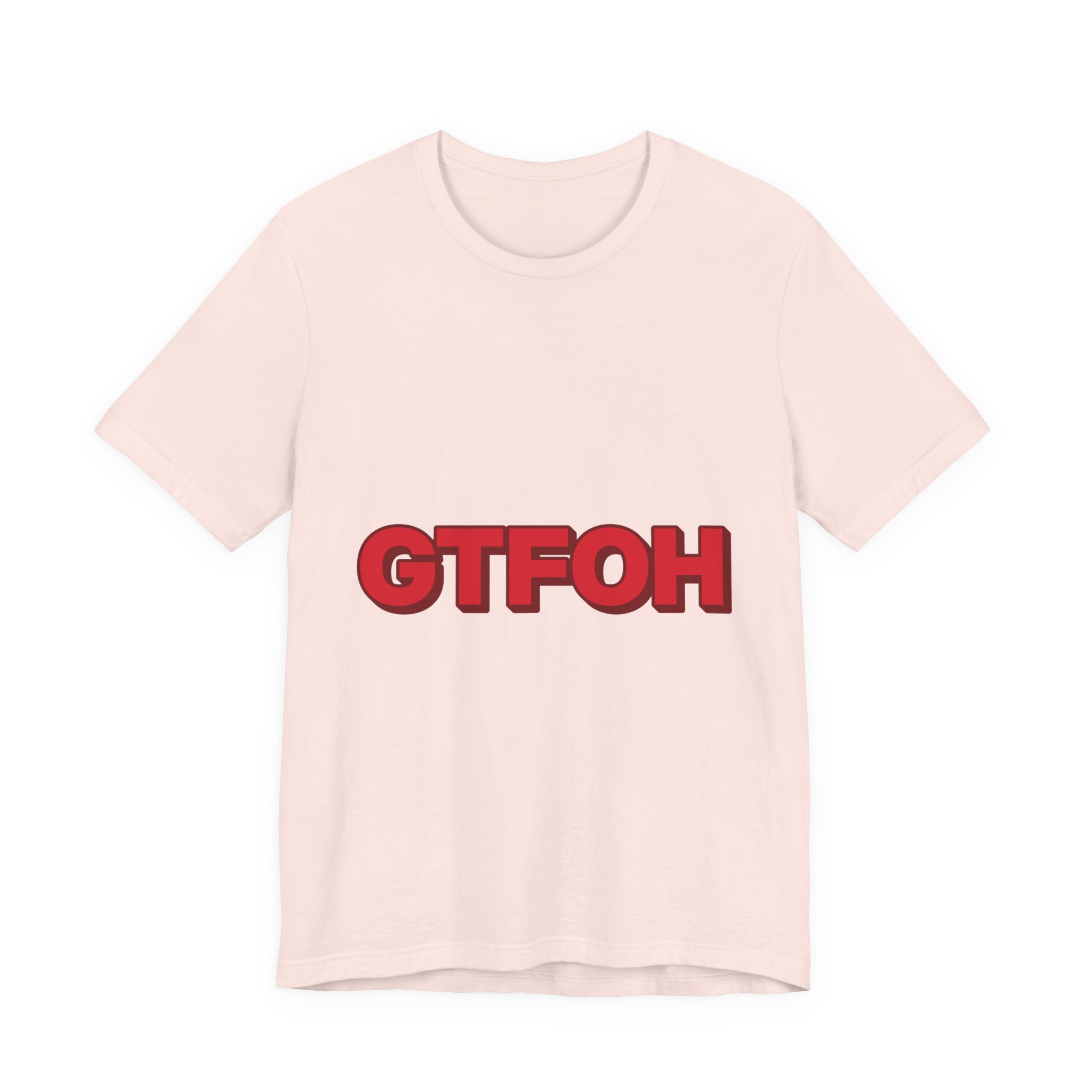 GTFOH Tee (Red on Pink) in Soft Pink