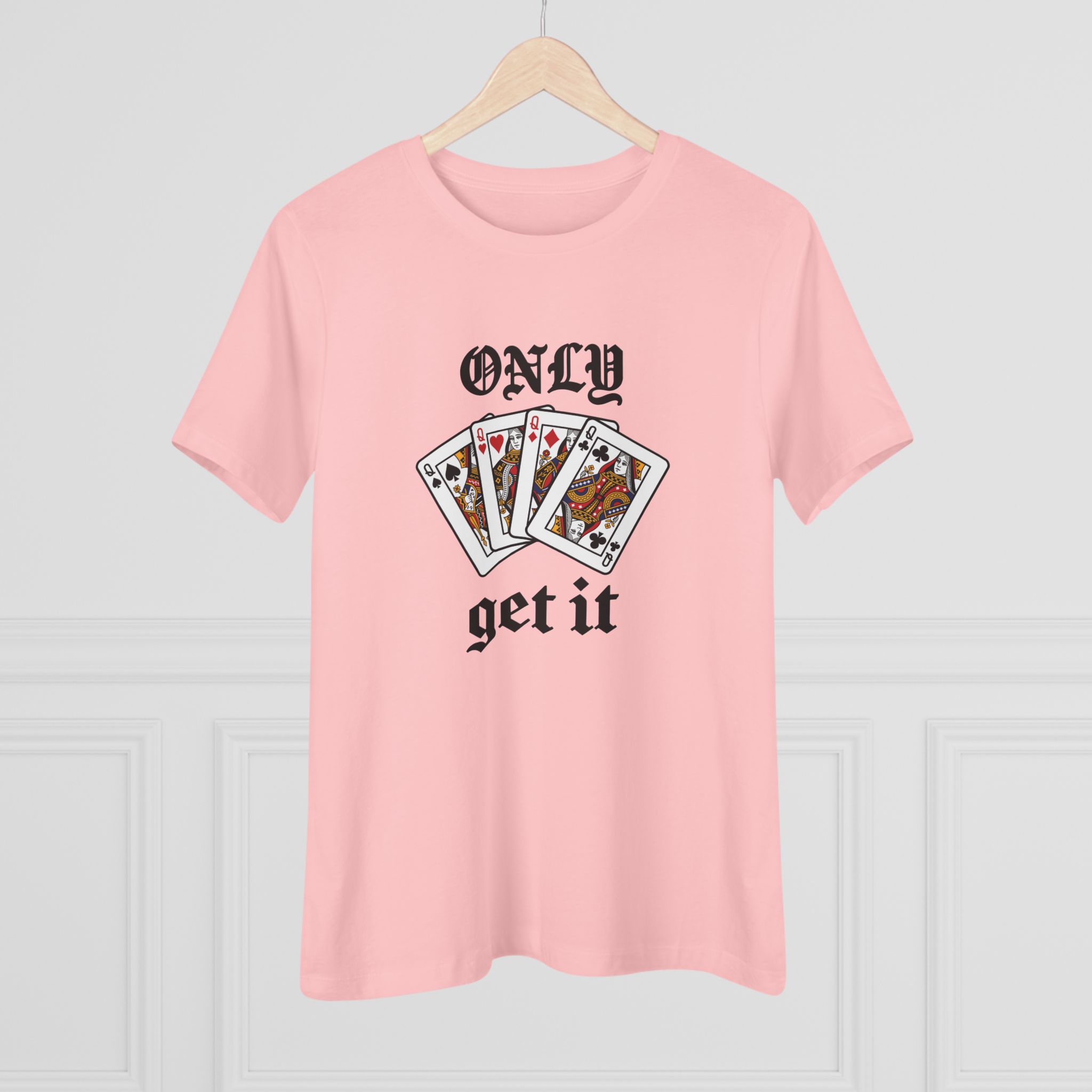 Only Queens Get It Women's Tee in Pink, alternate view