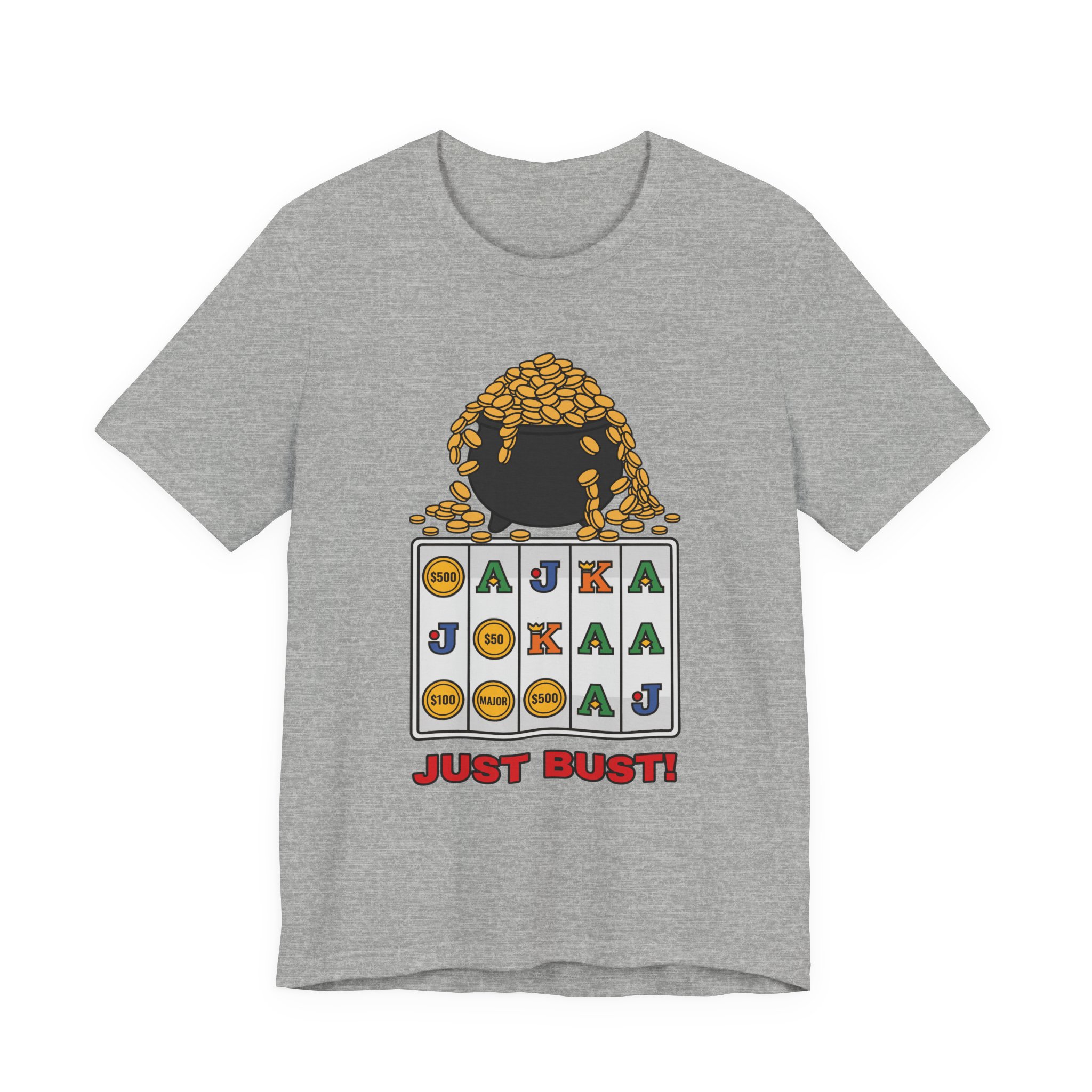Just Bust! Tee (Full Color) in Athletic Heather