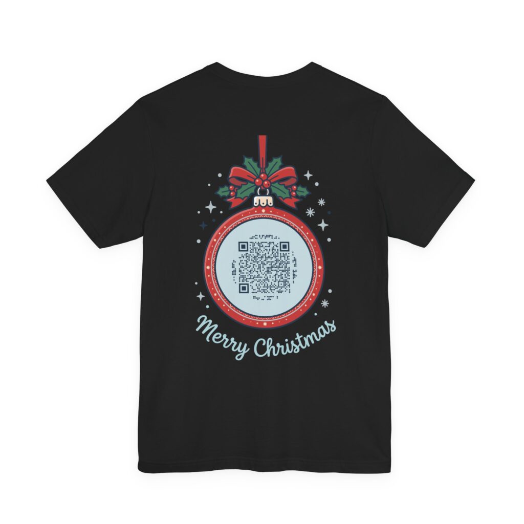 Merry Christmas Ornament Ripplegram Tee in Black