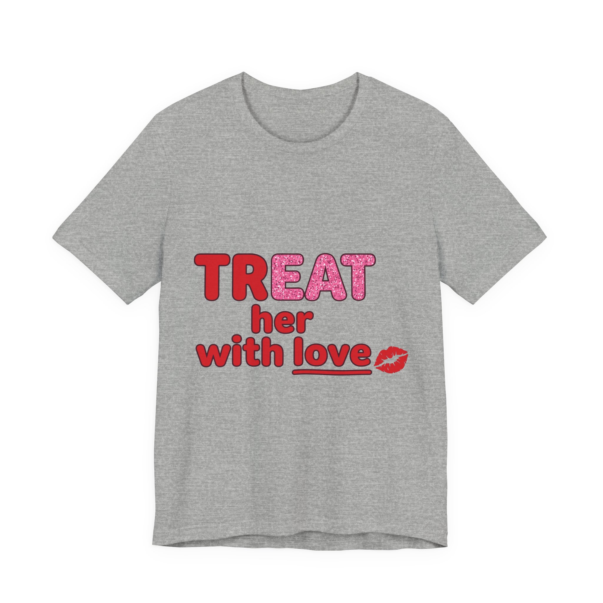 Treat Her With Love (Kiss) Tee in Athletic Heather