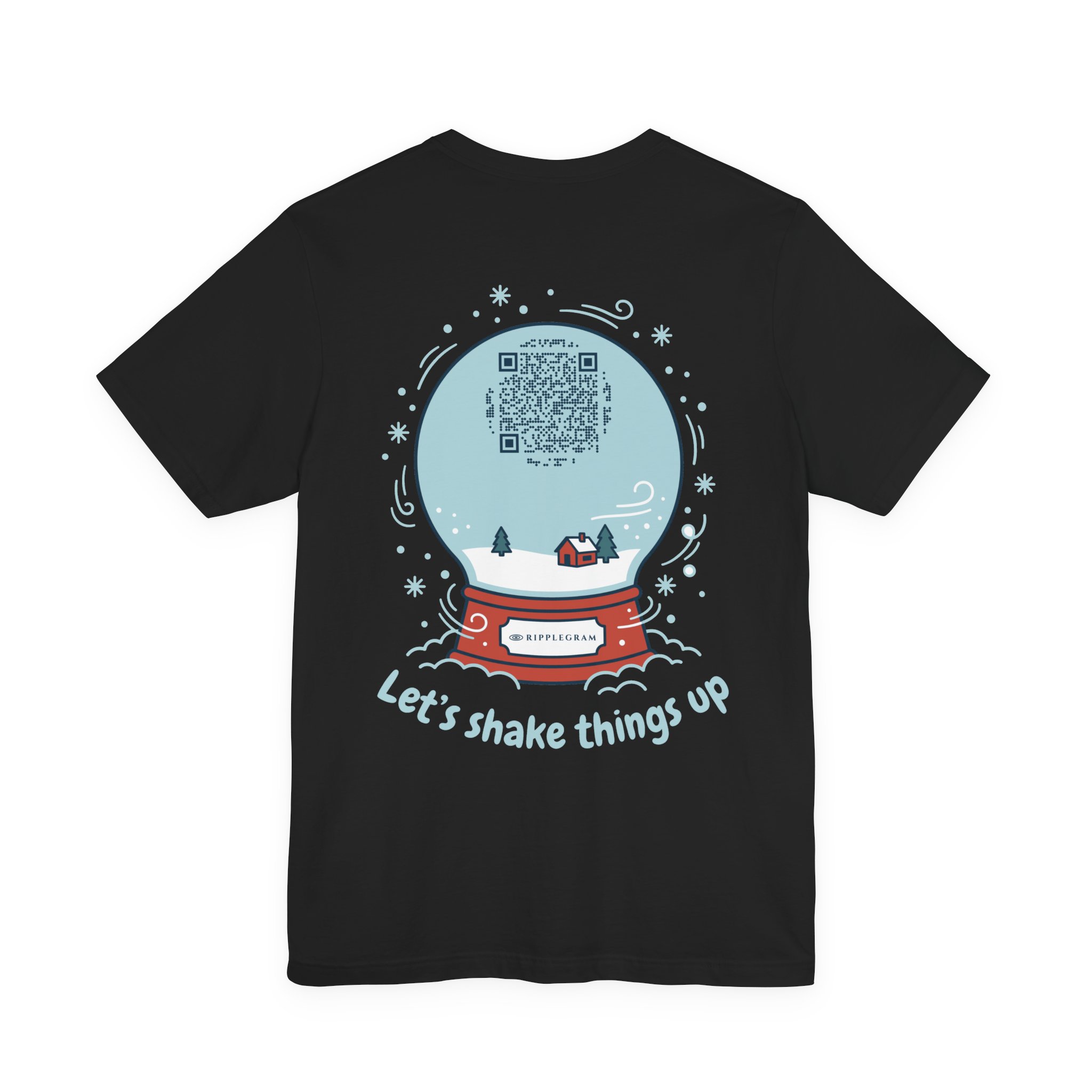 Let's Shake Things Up Snow Globe Ripplegram Tee in Black