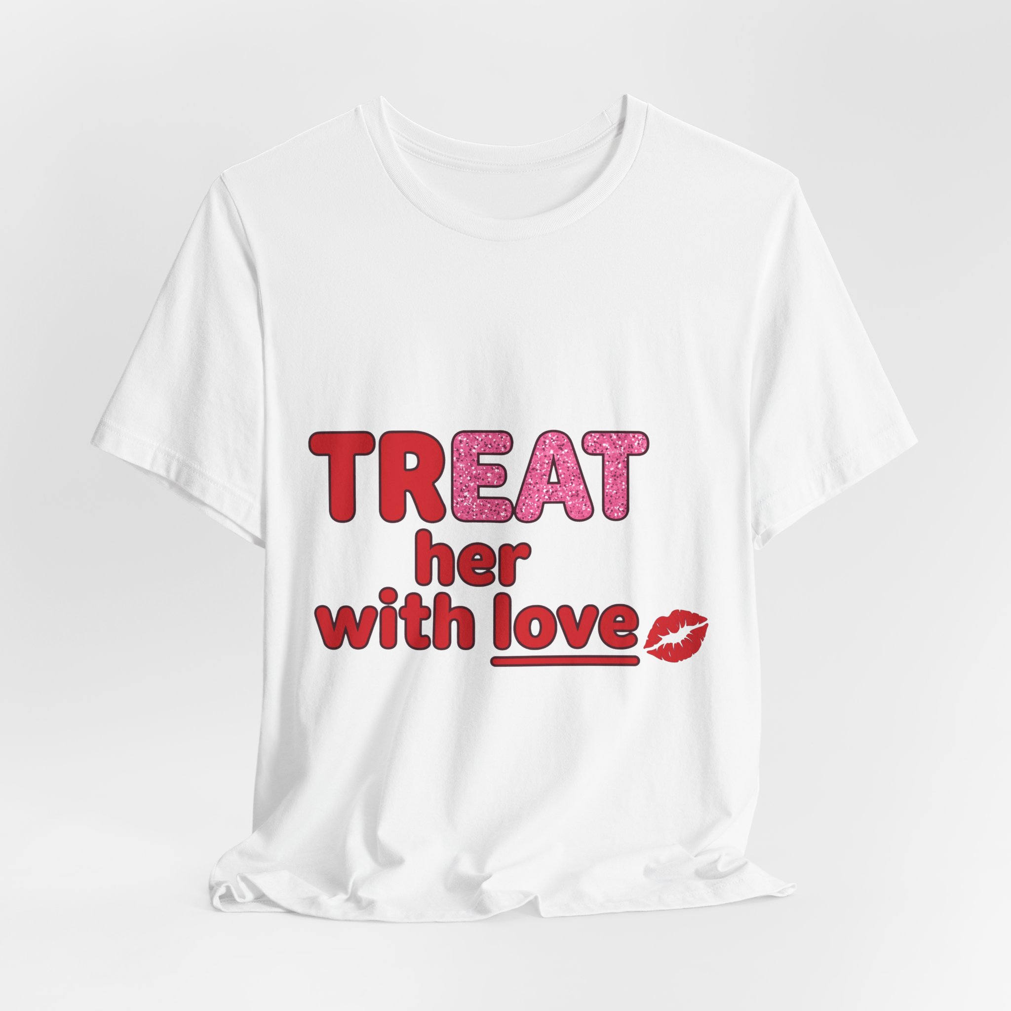 Treat Her With Love (Kiss) Tee in White, alternate view