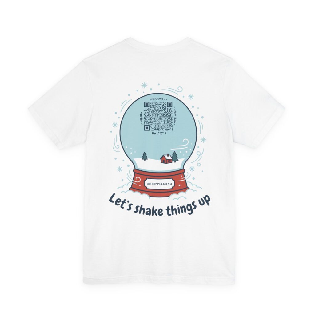 Let's Shake Things Up Snow Globe Ripplegram Tee in White