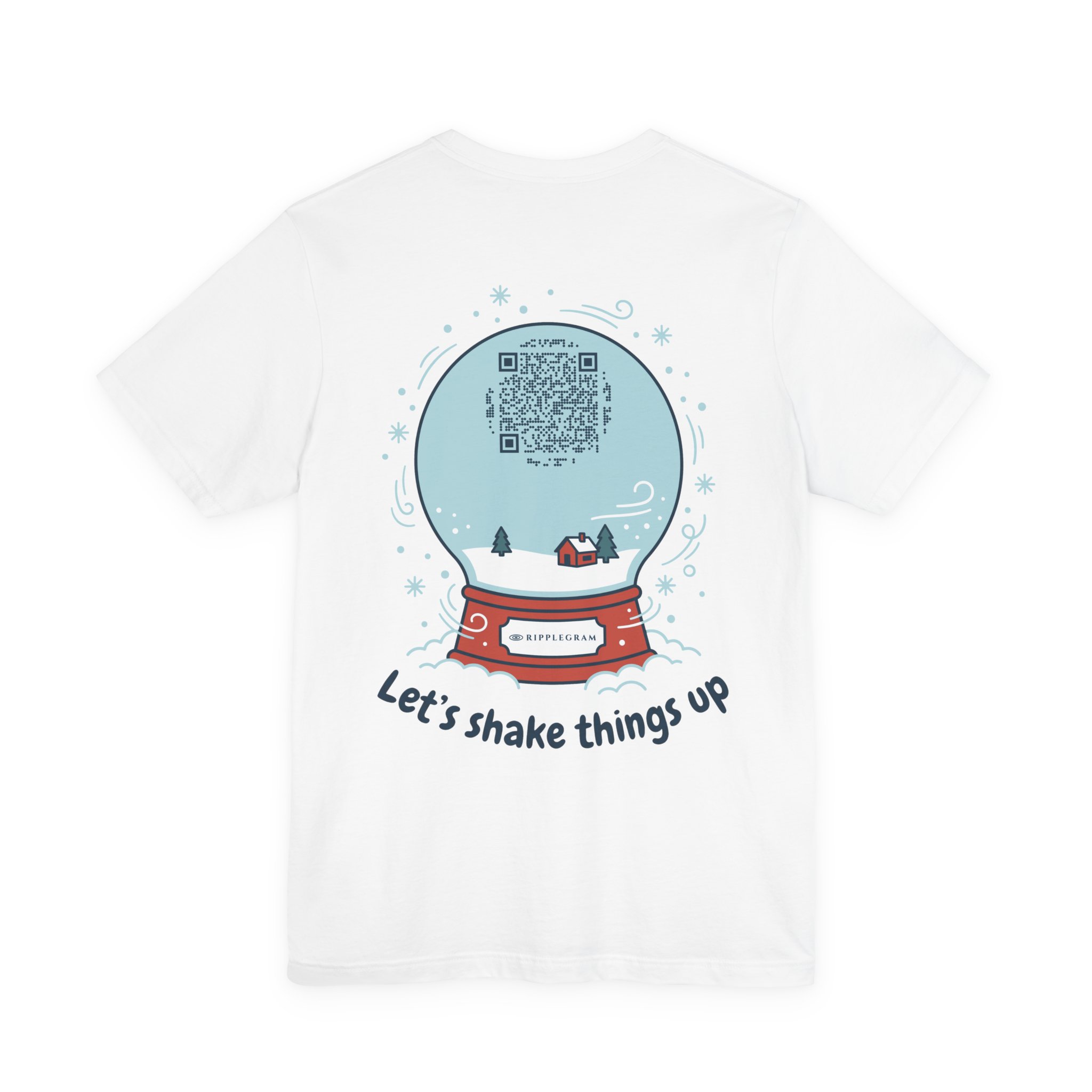 Let's Shake Things Up Snow Globe Ripplegram Tee in White